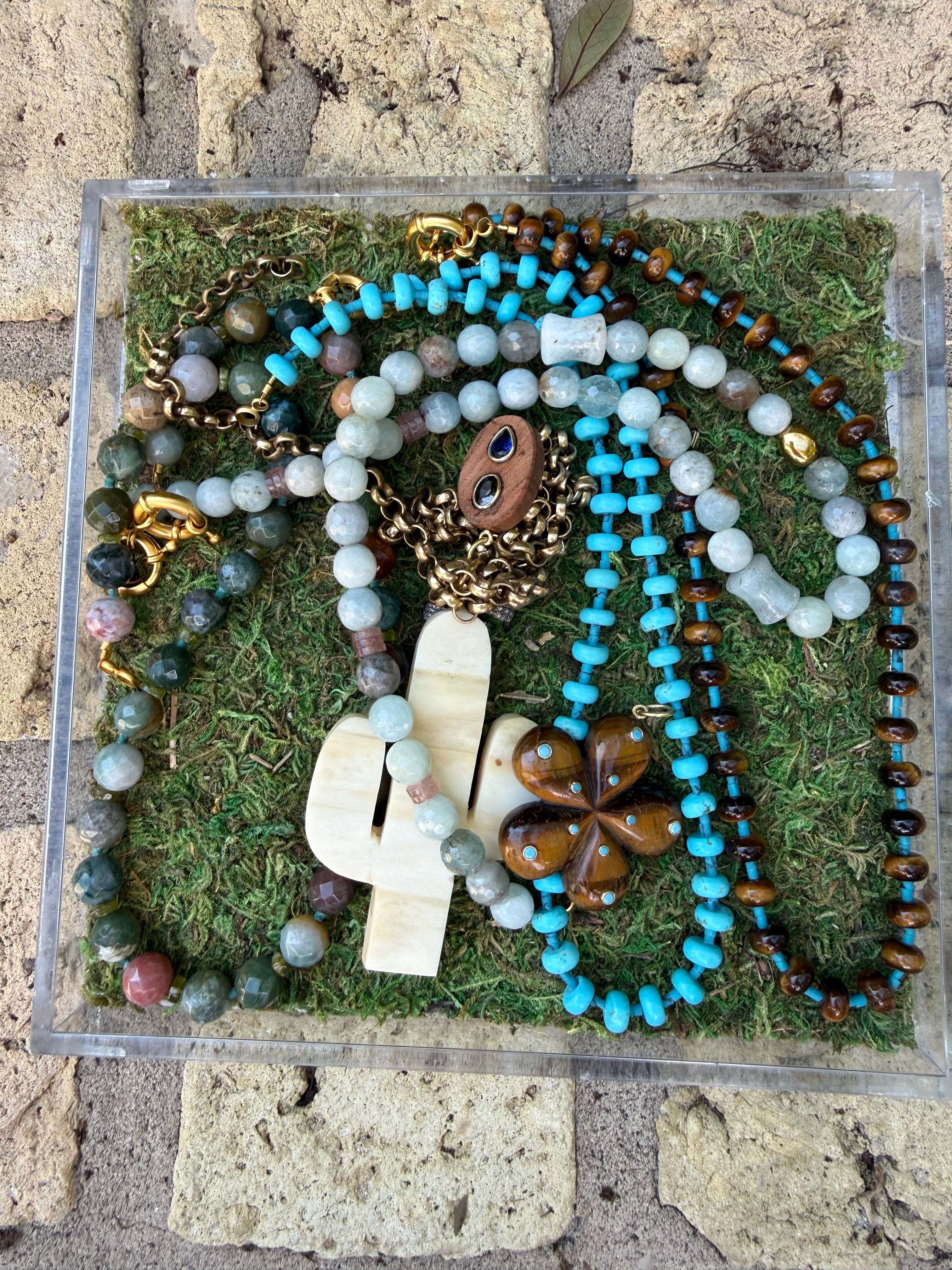 Light Blue Mixed Bead Necklace