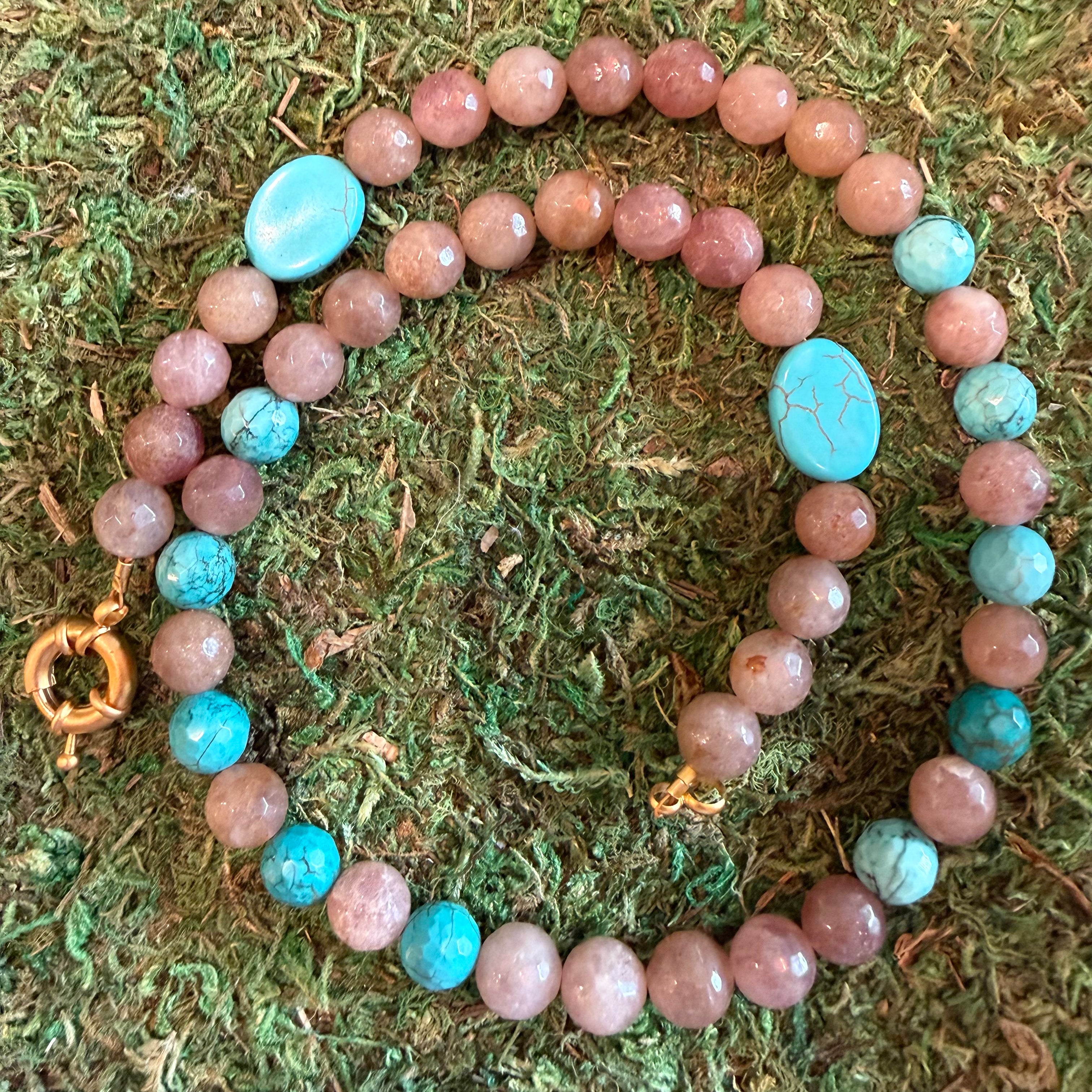 Turquoise & Agate Mixed Bead Necklace