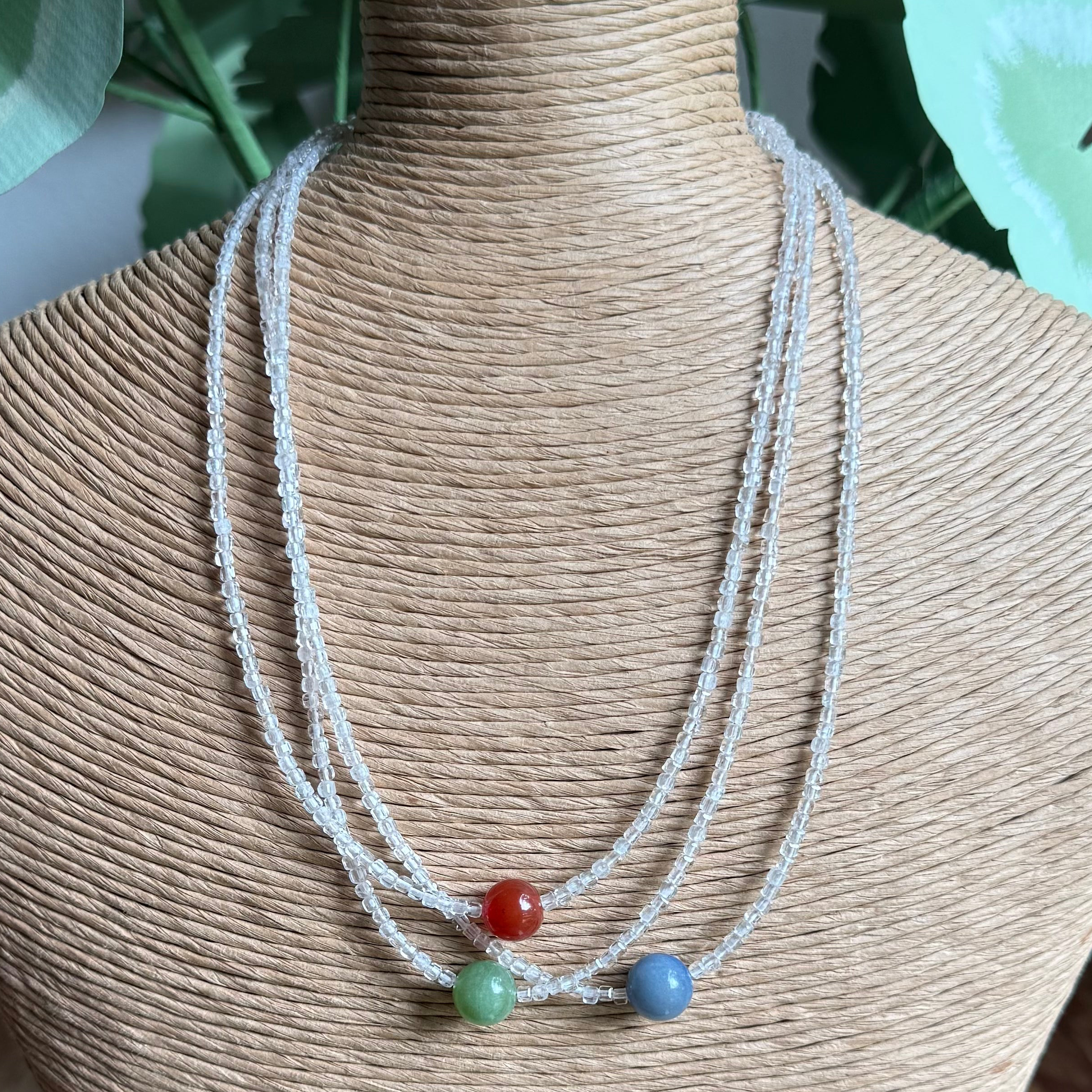 Suspended Ball Beaded Necklace