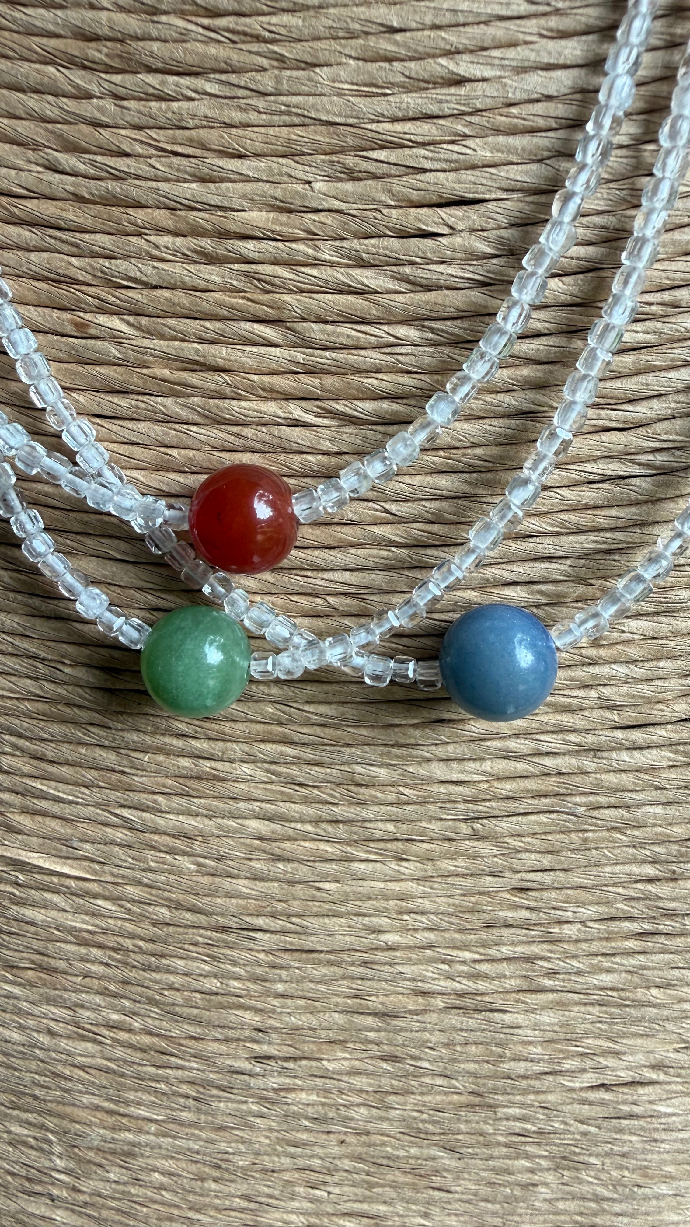 Suspended Ball Beaded Necklace
