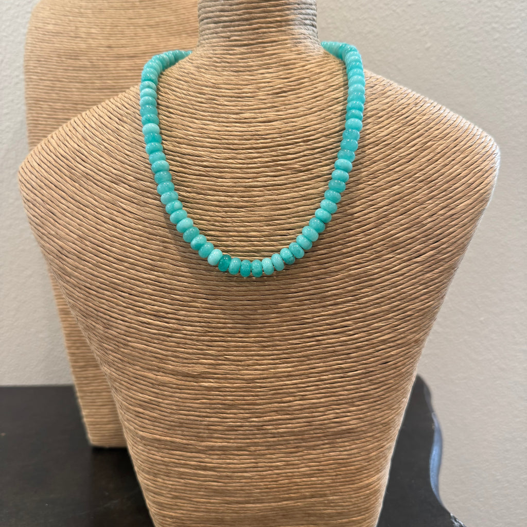Bright Turquoise Beaded Necklace