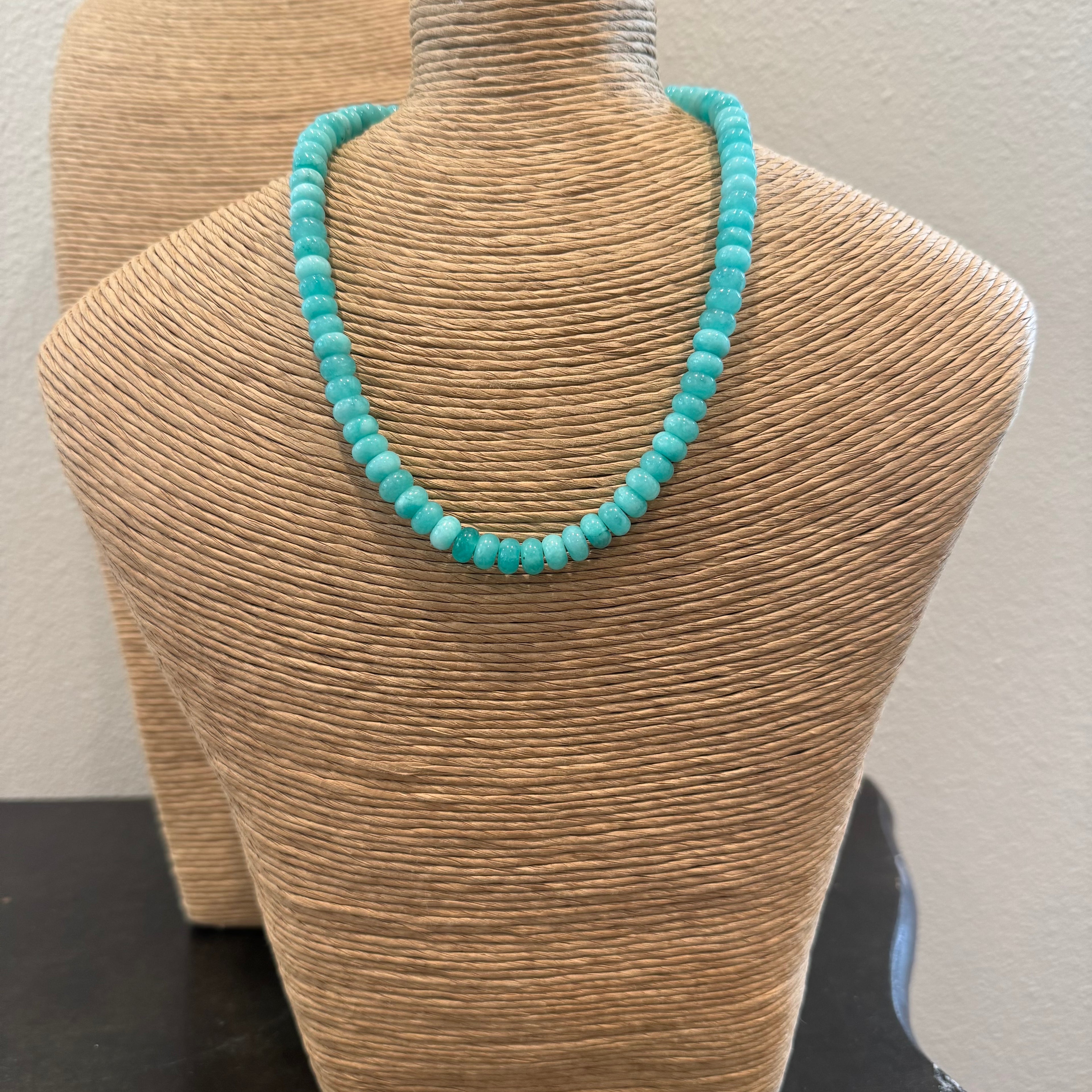 Bright Turquoise Beaded Necklace