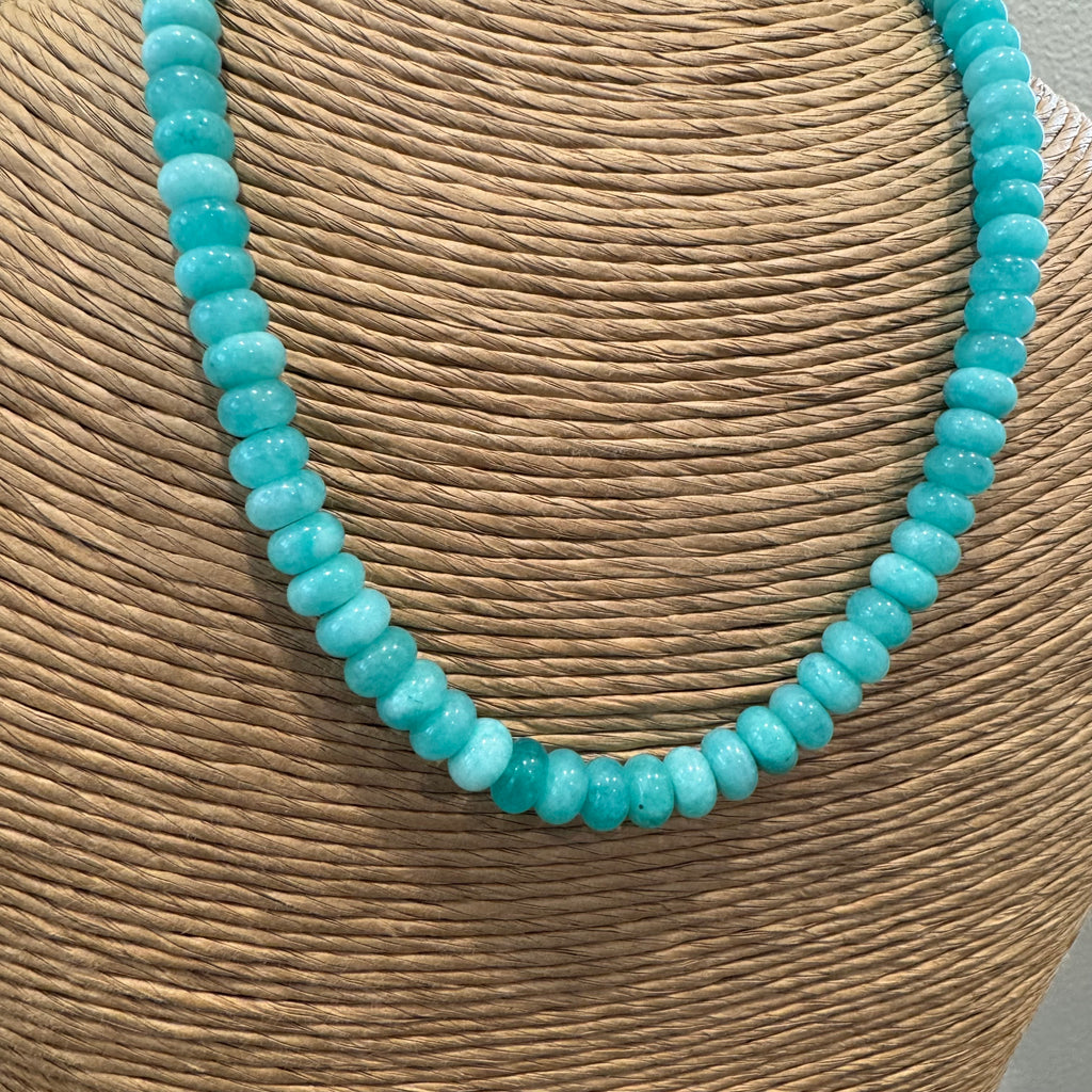 Bright Turquoise Beaded Necklace