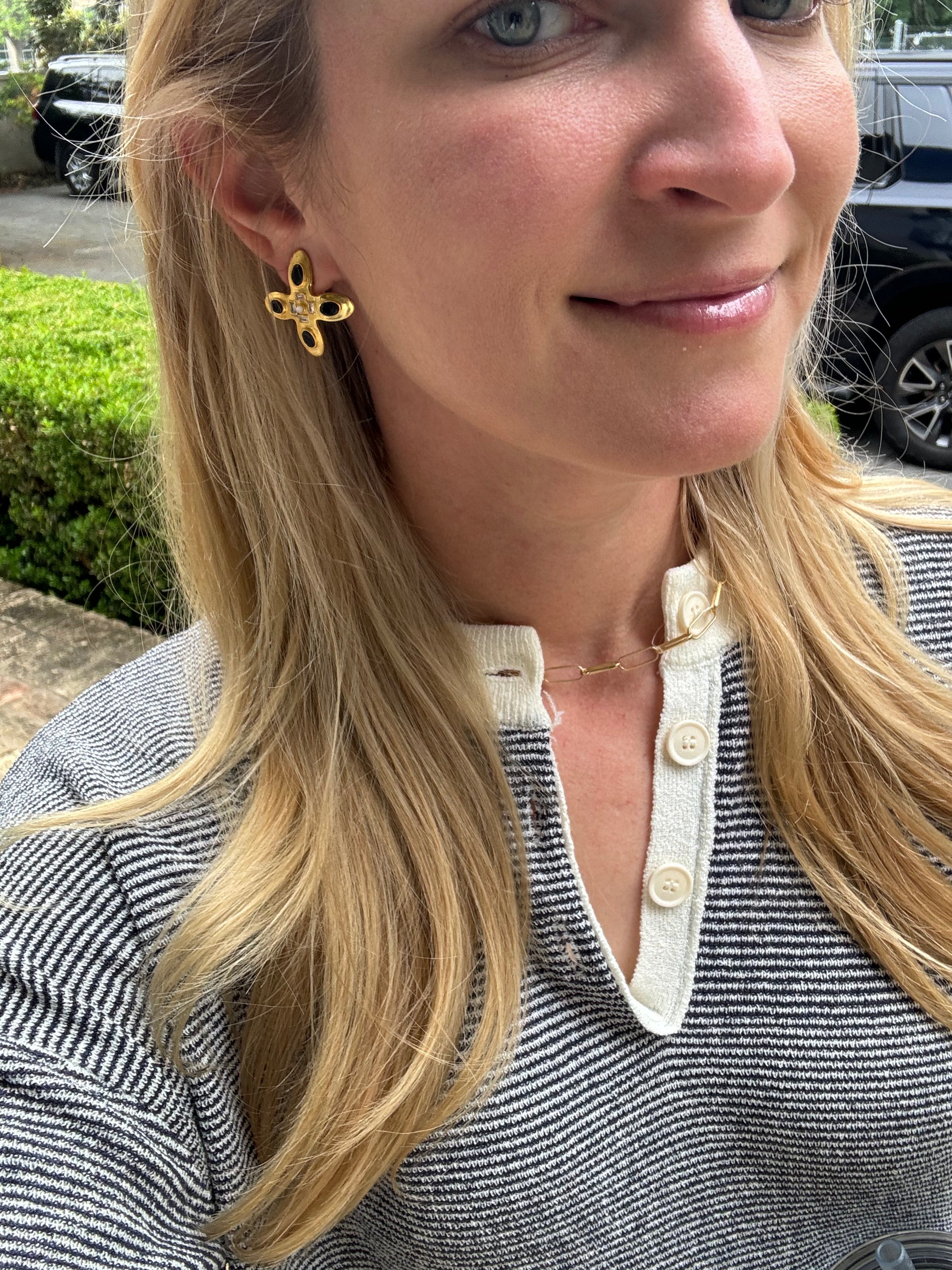 Big Plus Black Onyx Earrings
