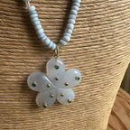 Blue Large Flower Necklace