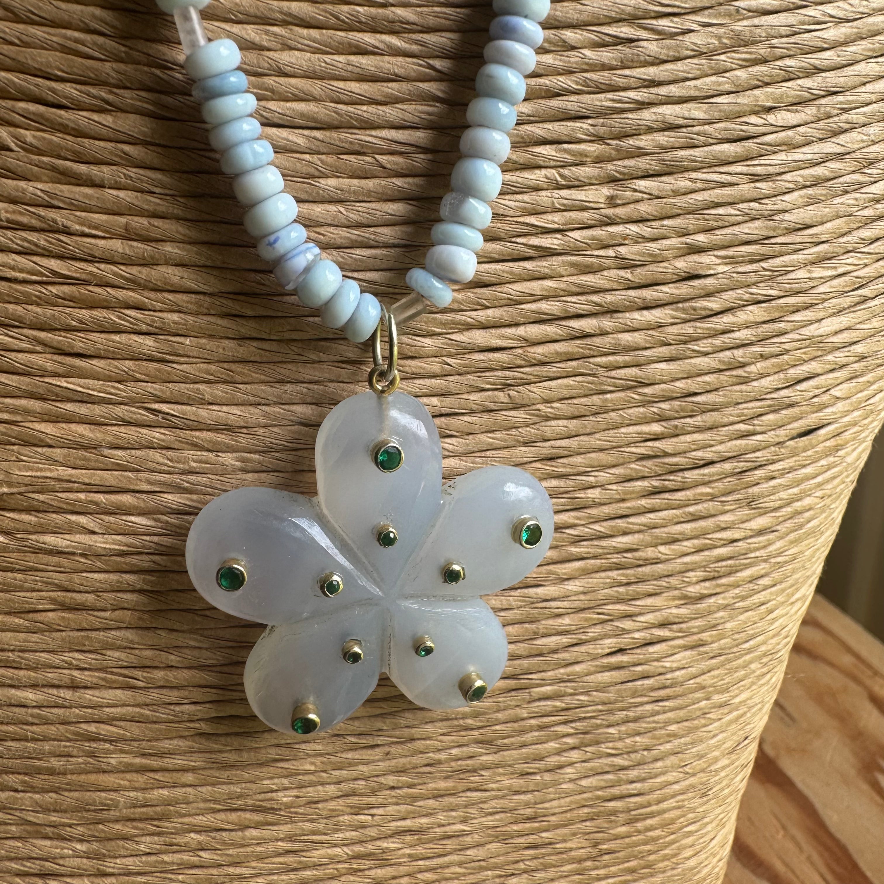 Blue Large Flower Necklace