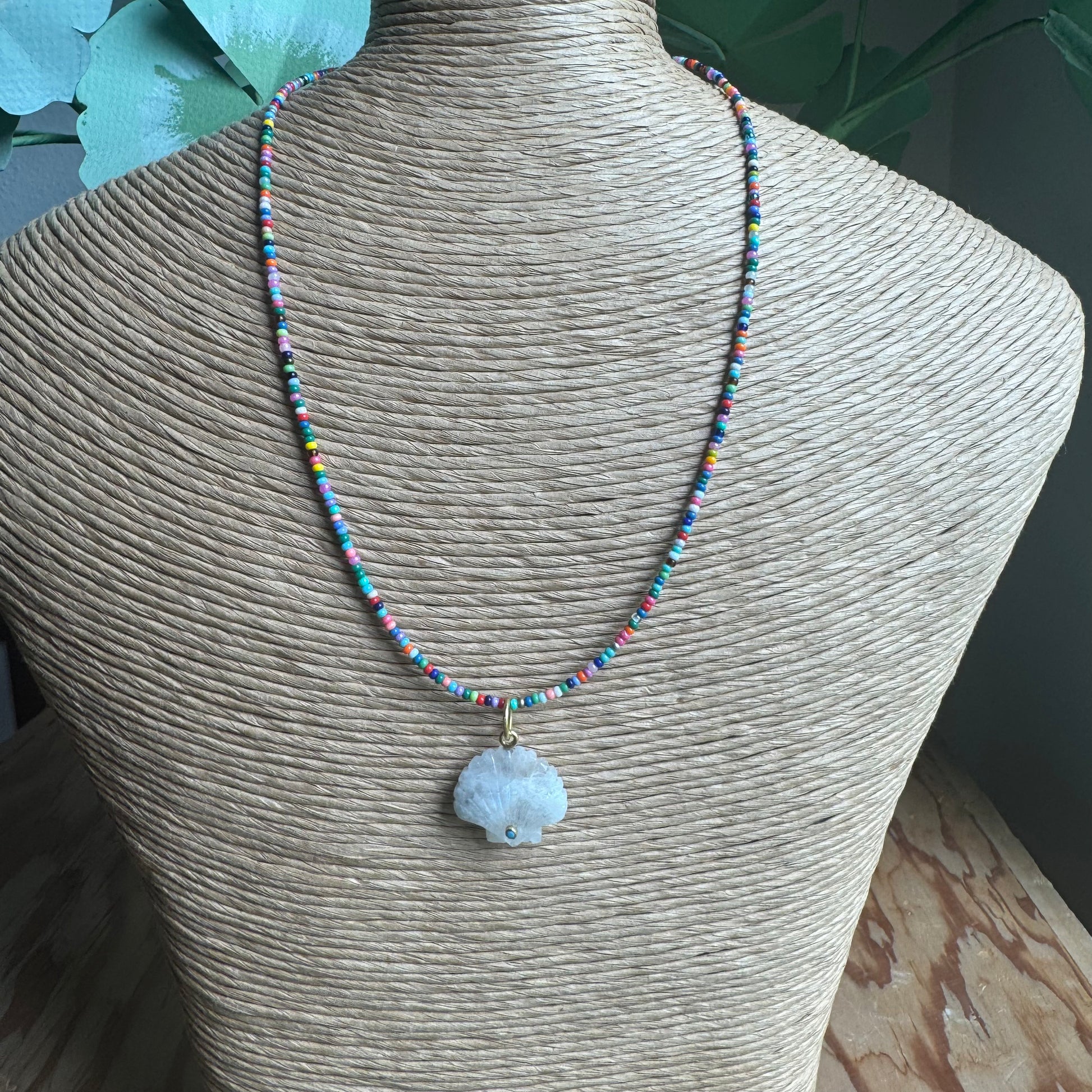 Small Multicolor Beaded Shell Necklace
