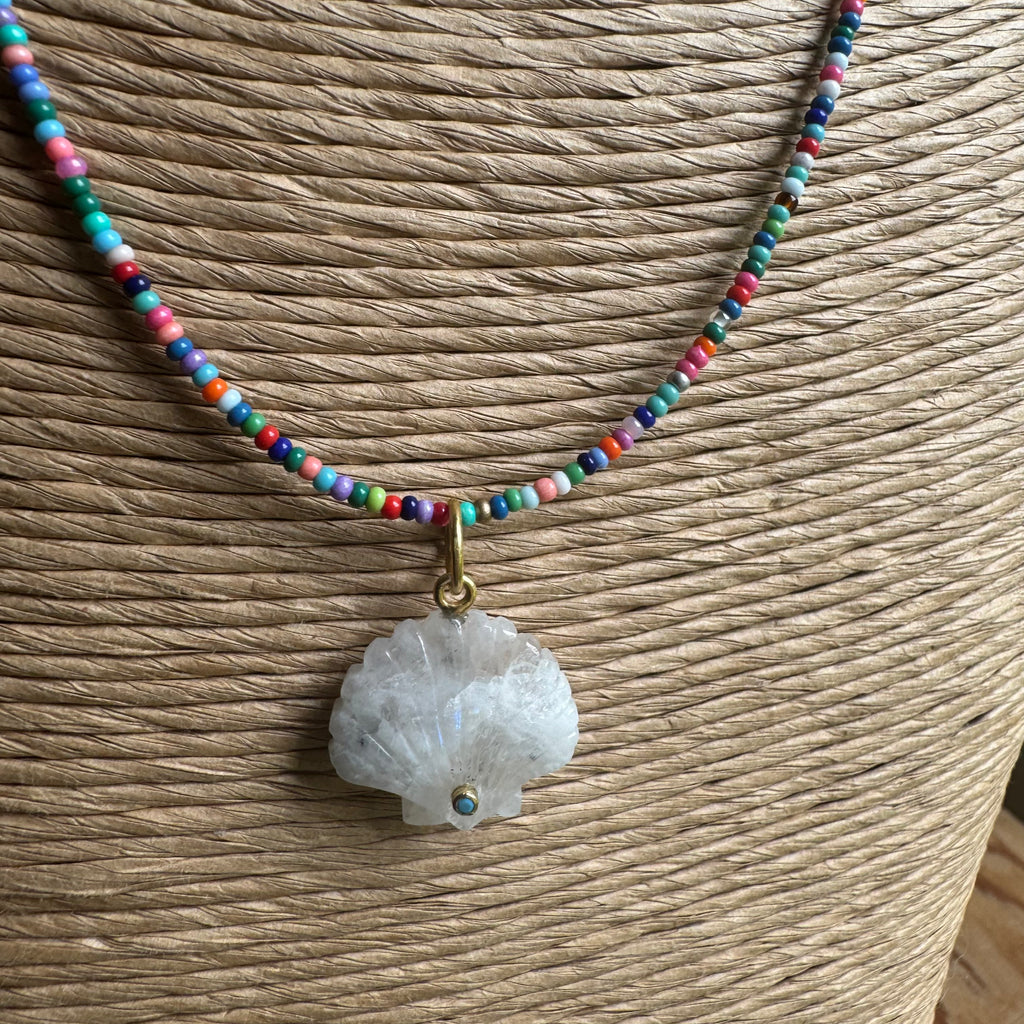 Small Multicolor Beaded Shell Necklace
