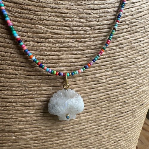 Small Multicolor Beaded Shell Necklace