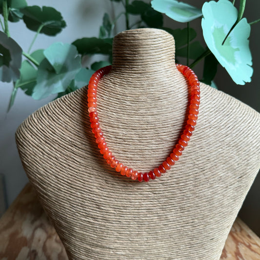 Burnt Orange Beaded Necklace