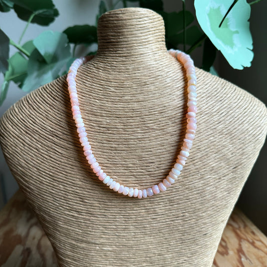 Shell Pink Beaded Necklace