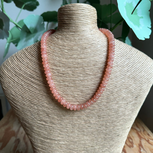 Dusty Peach Beaded Necklace