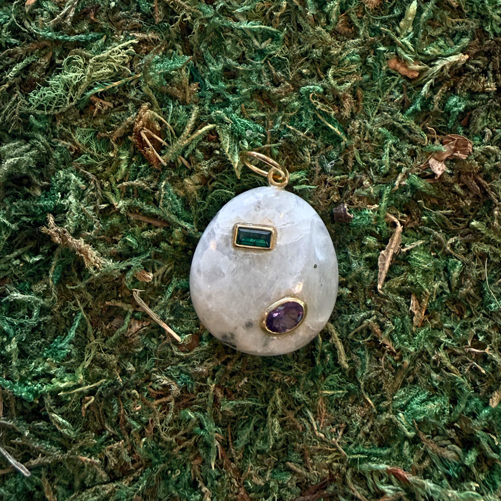 Moonstone Pebble Charm