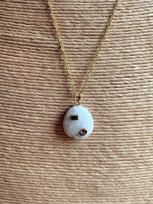 Moonstone Pebble Charm