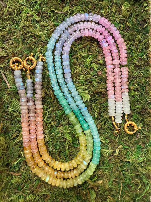 Texas Hill Country & Camp Mystic Fundraiser -- Rainbow Moonstone Beaded Necklace