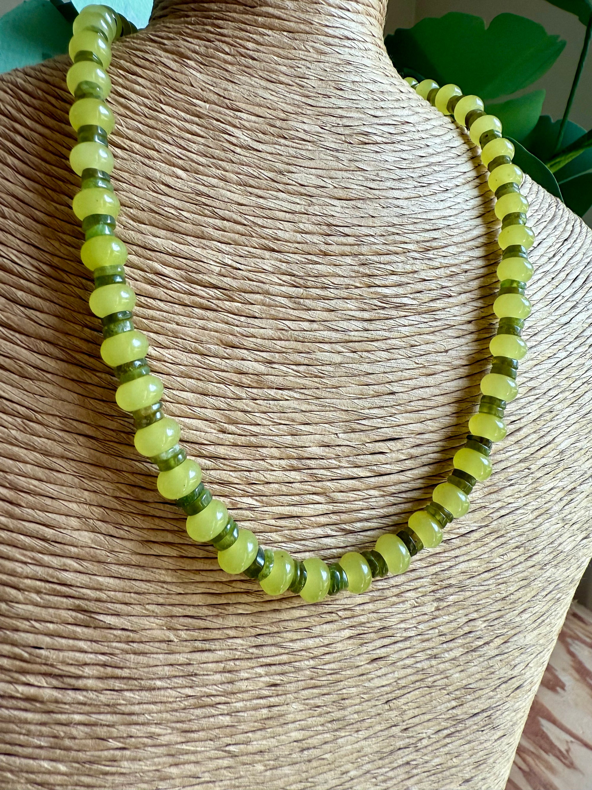 Bright Green Layered Beaded Necklace