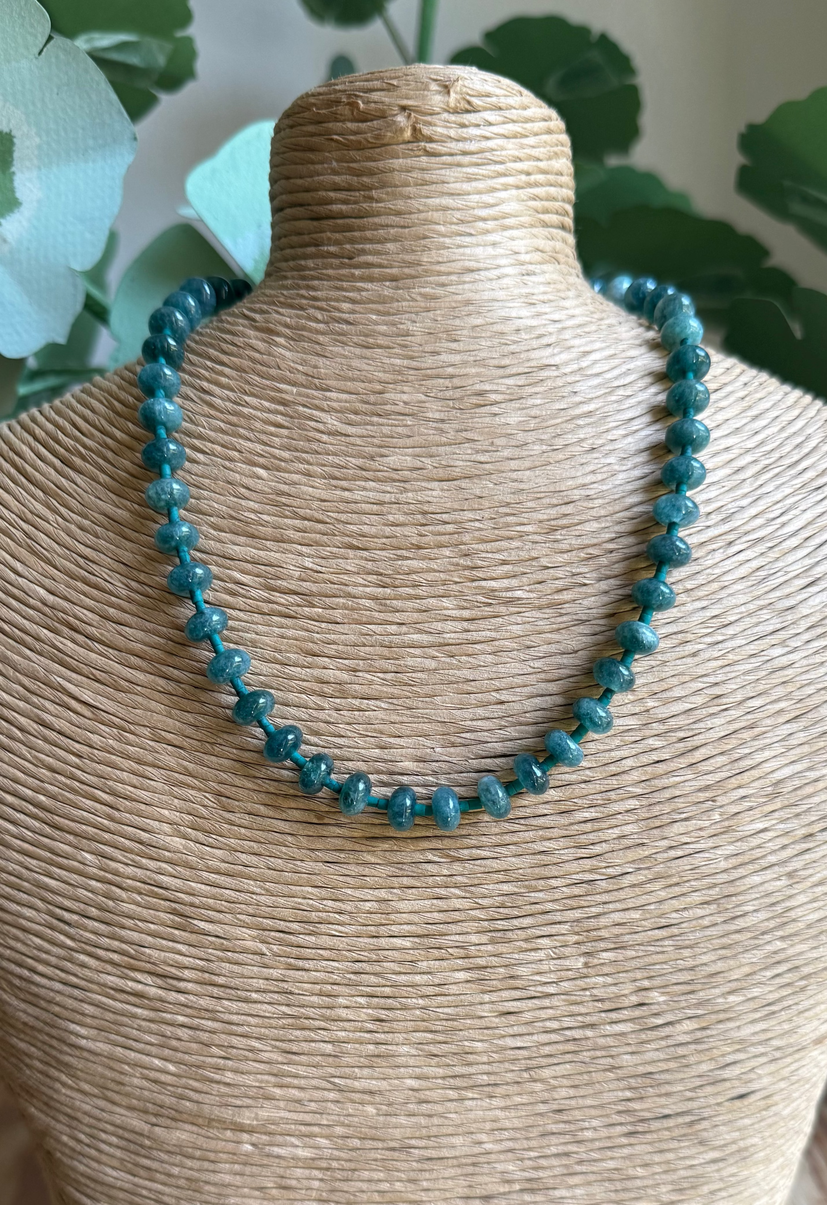 Teal Spacer Beaded Necklace
