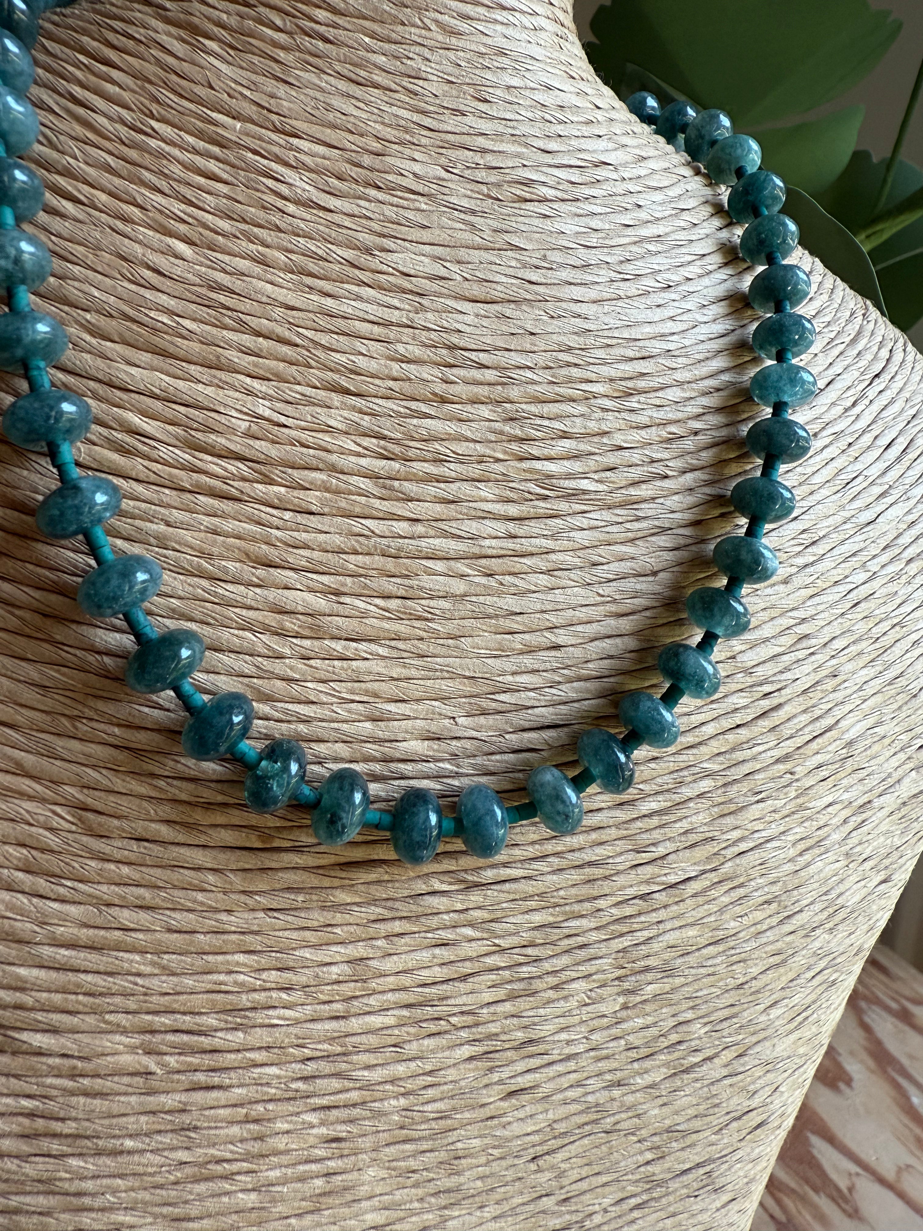 Teal Spacer Beaded Necklace