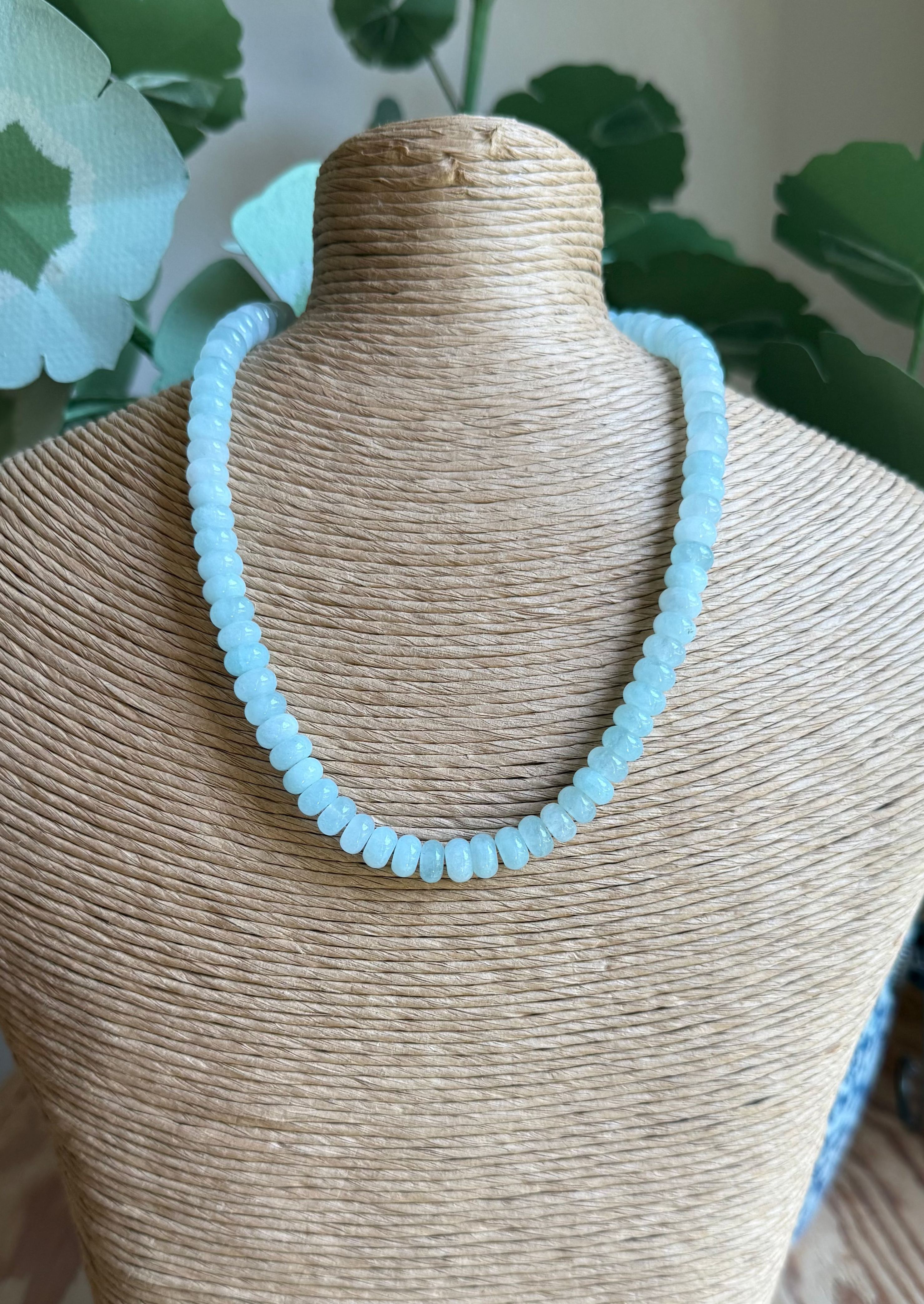 Ice Blue Beaded Necklace