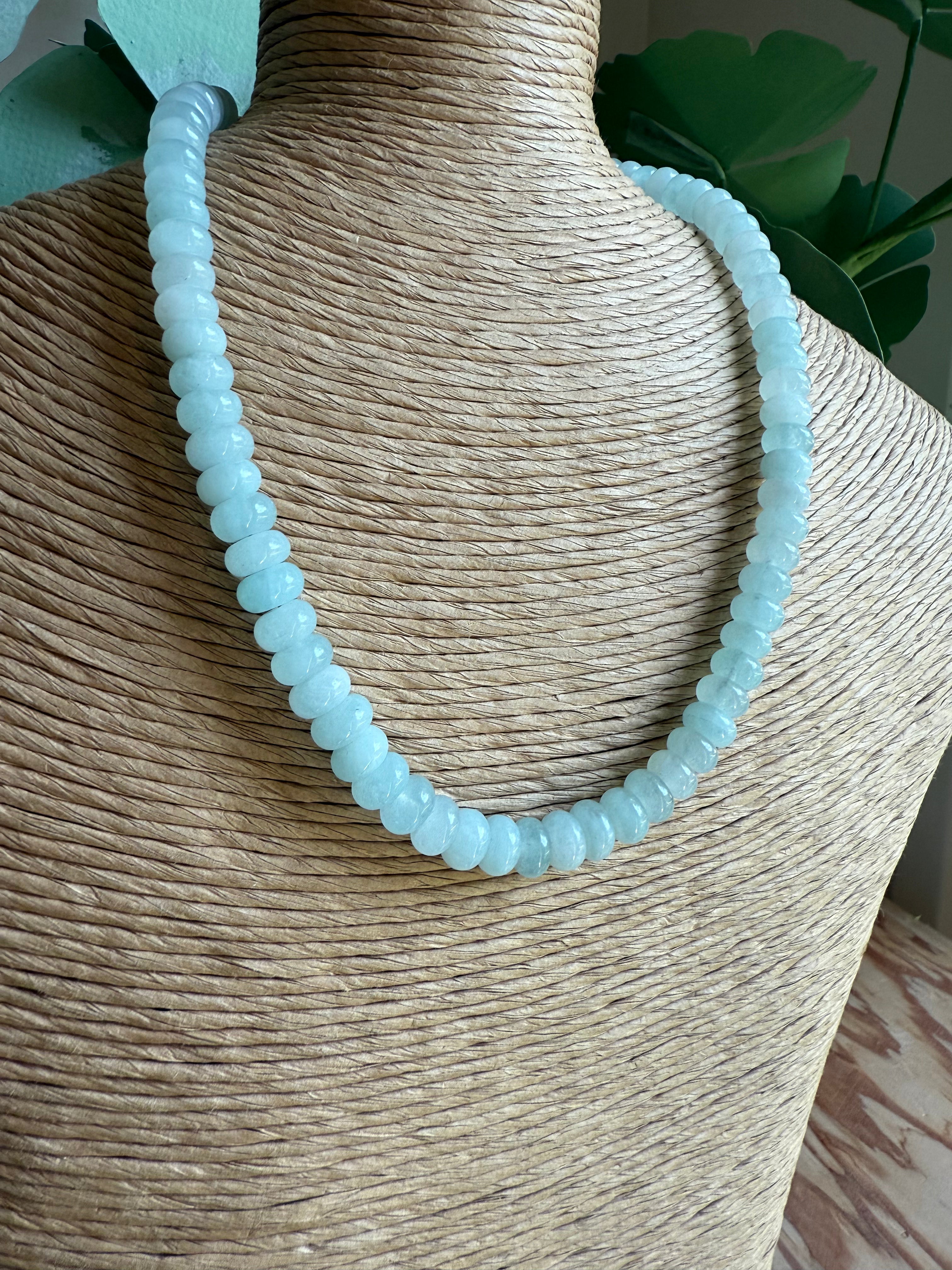 Ice Blue Beaded Necklace
