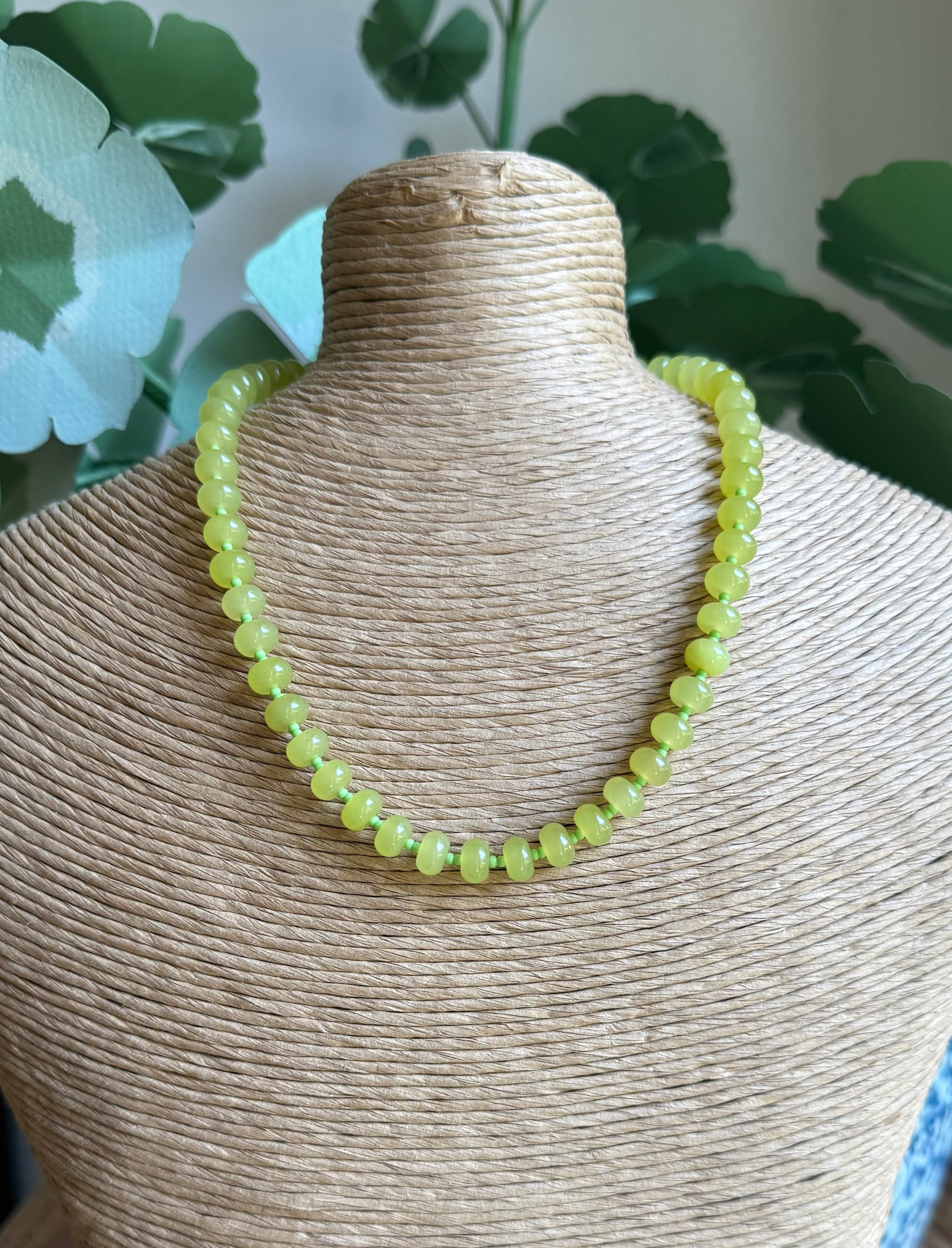 Green Spacer Beaded Necklace