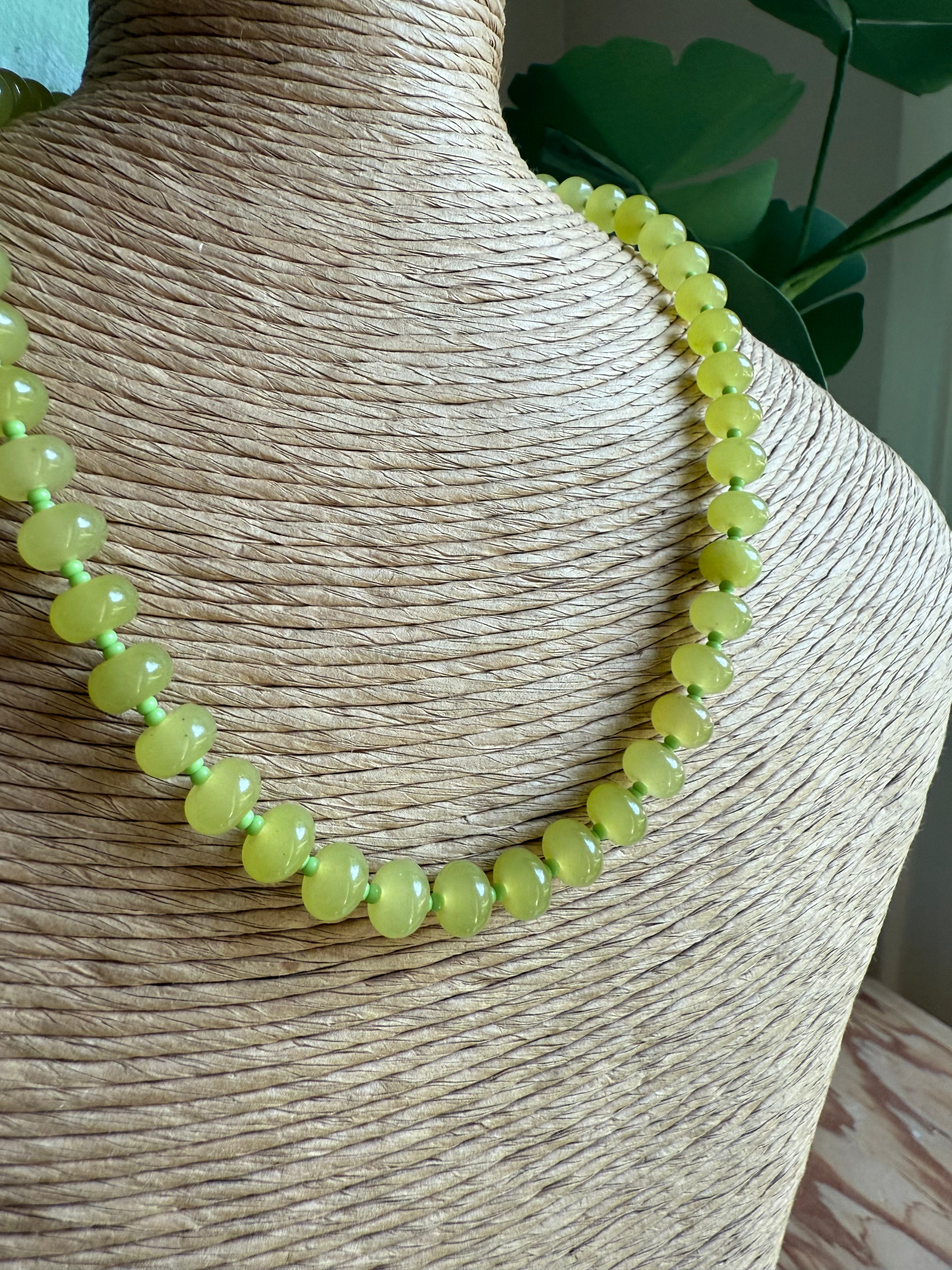 Green Spacer Beaded Necklace