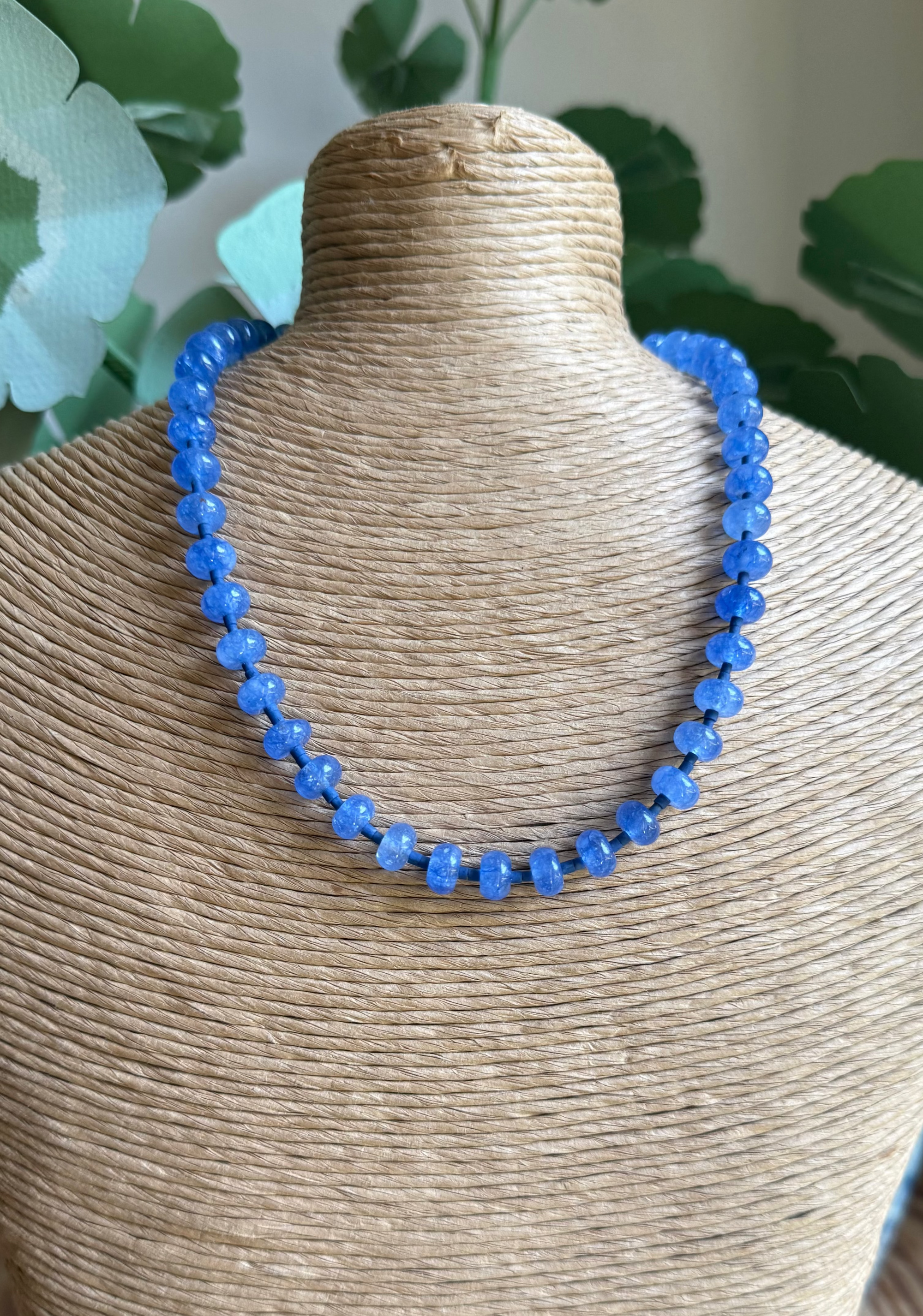 Blue Spacer Beaded Necklace