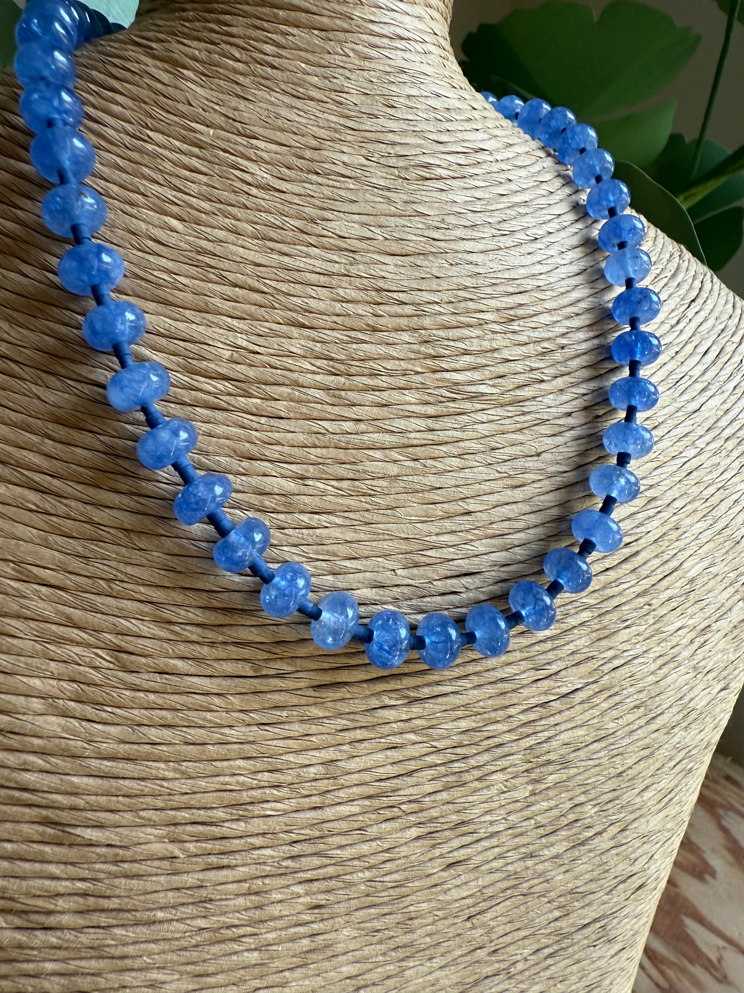Blue Spacer Beaded Necklace