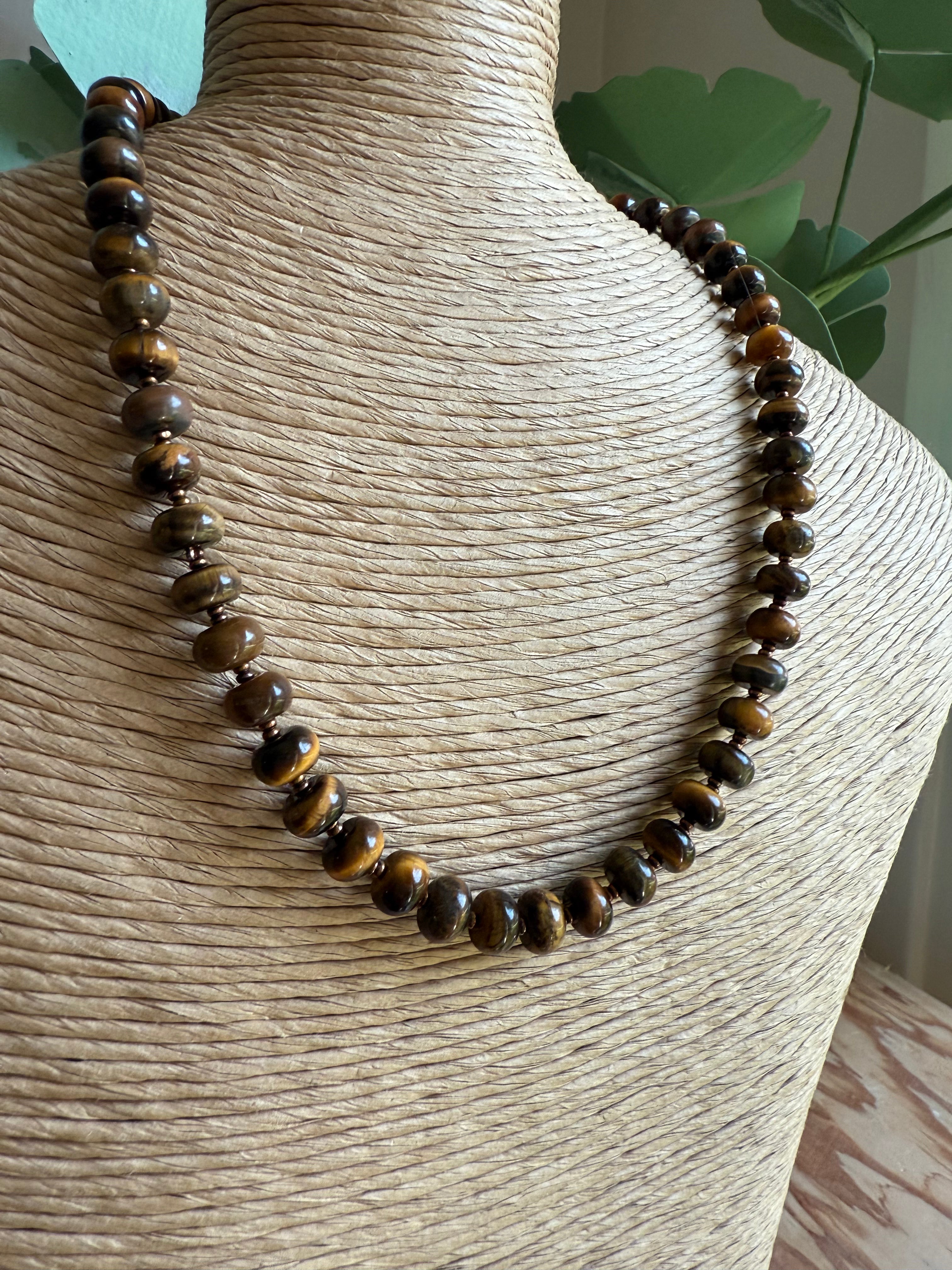 Tiger's Eye Spacer Beaded Necklace
