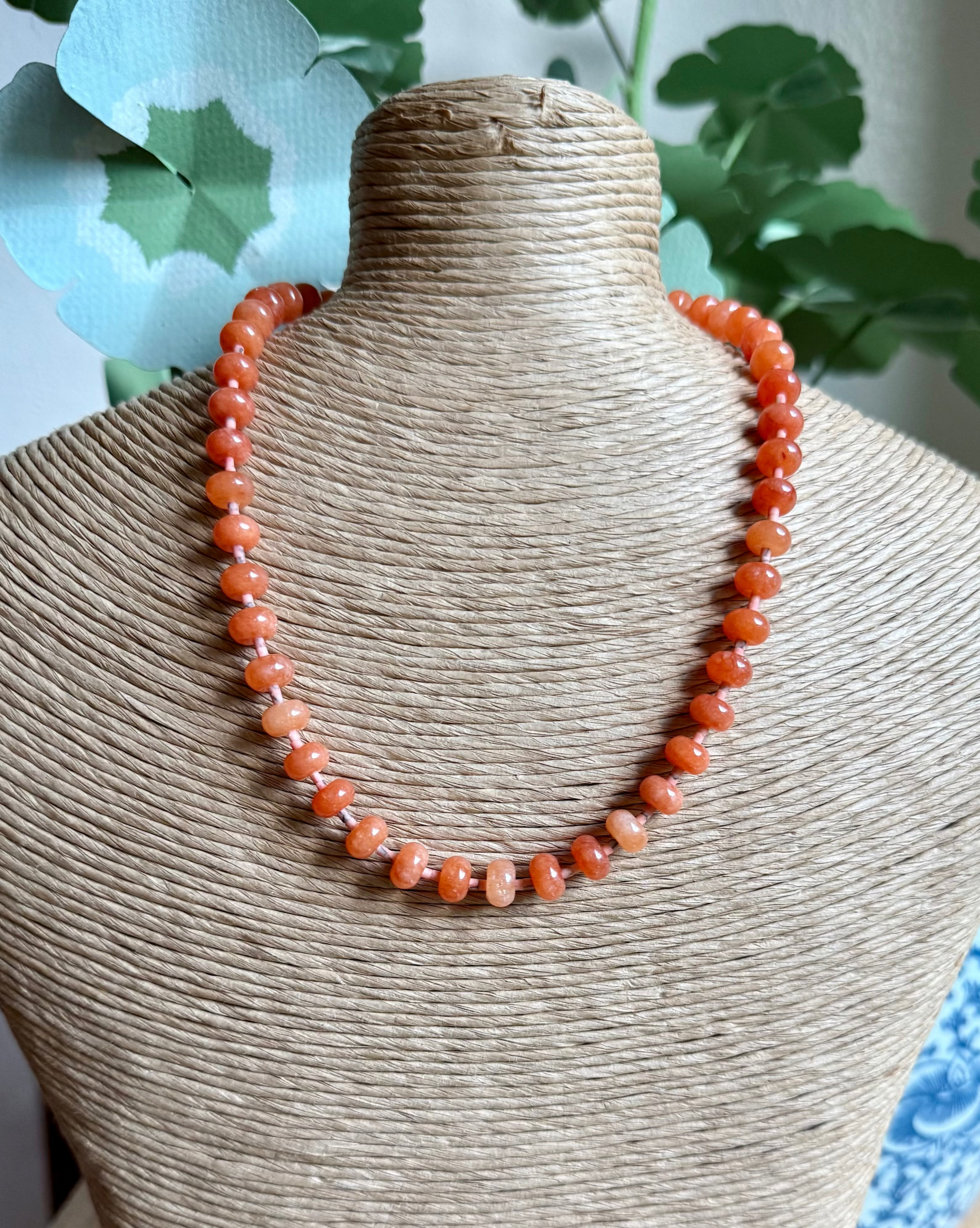 Orange Spacer Beaded Necklace