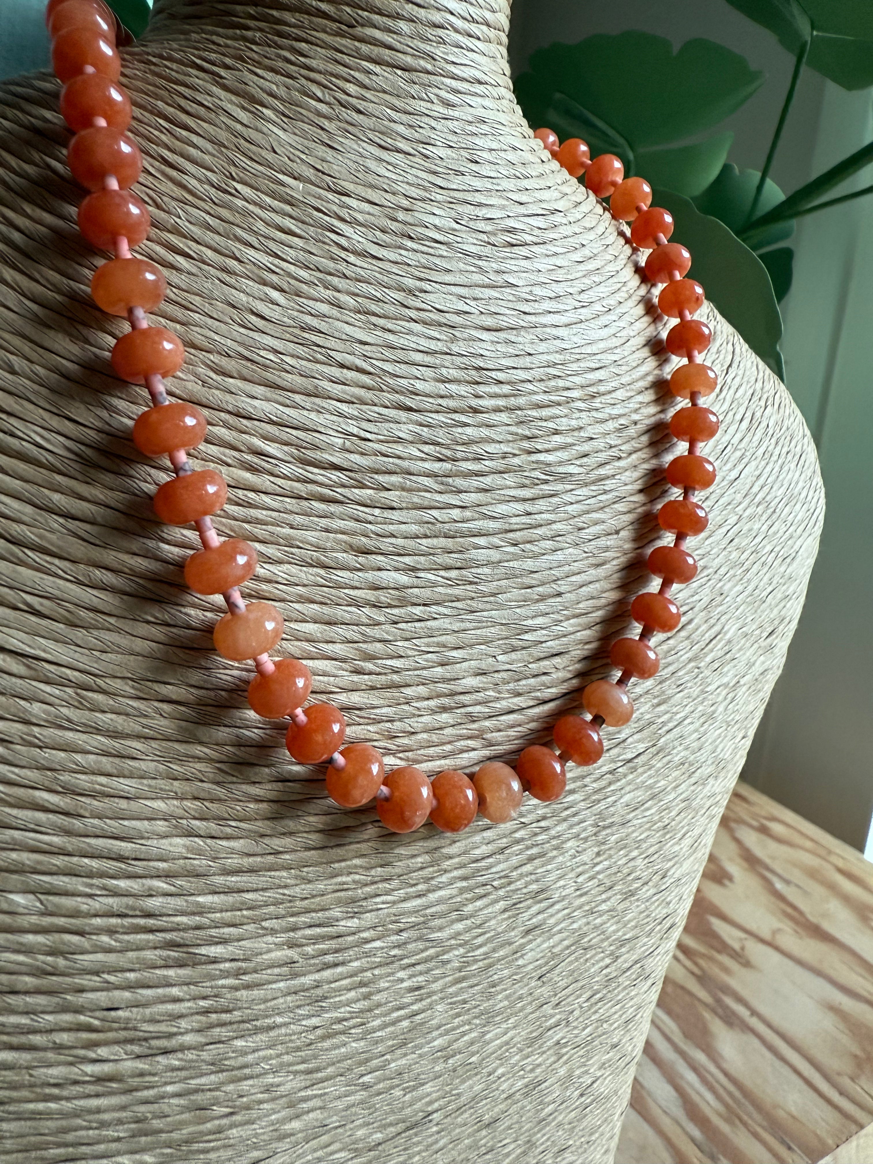 Orange Spacer Beaded Necklace