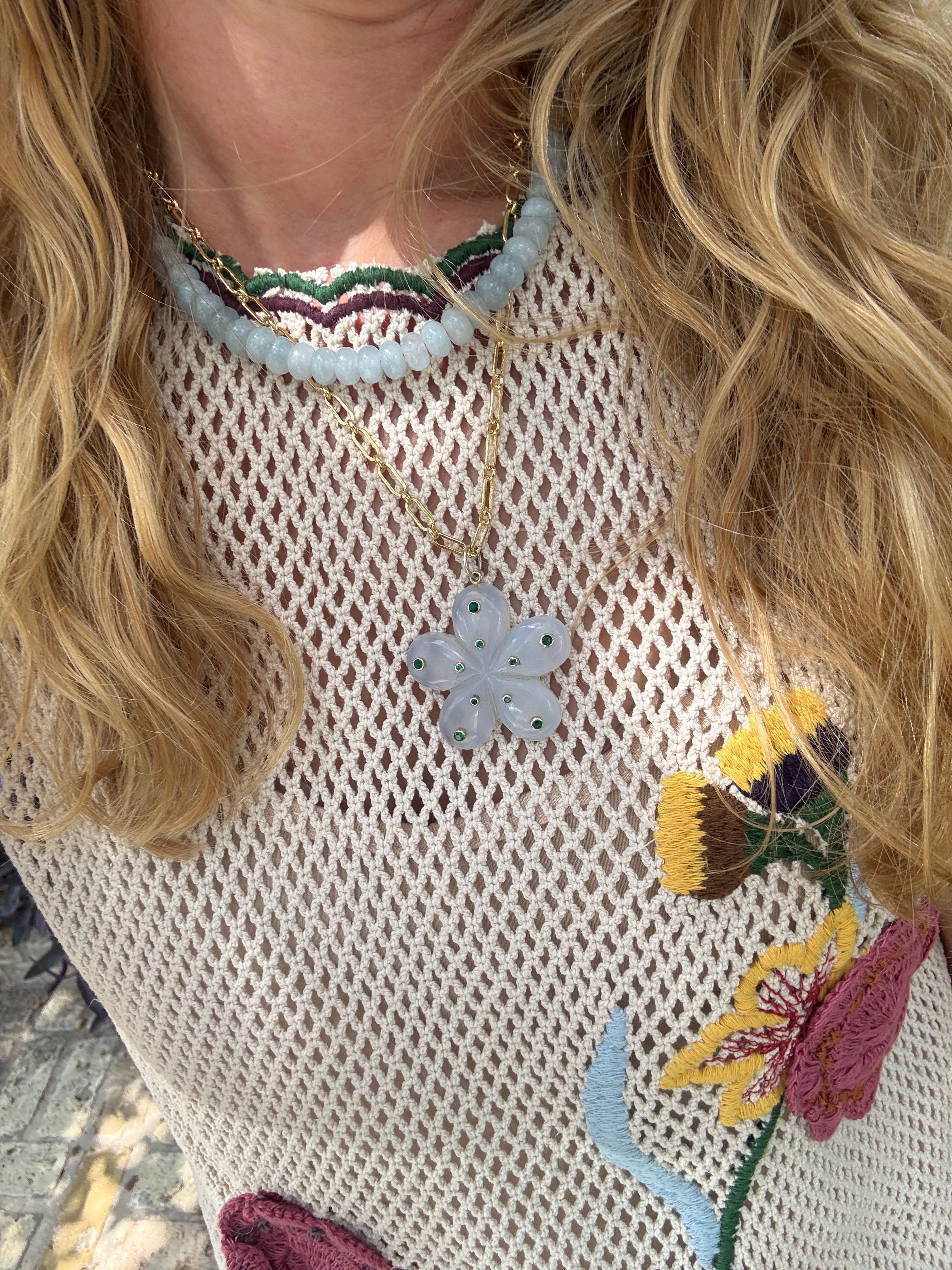Slate Blue Beaded Necklace
