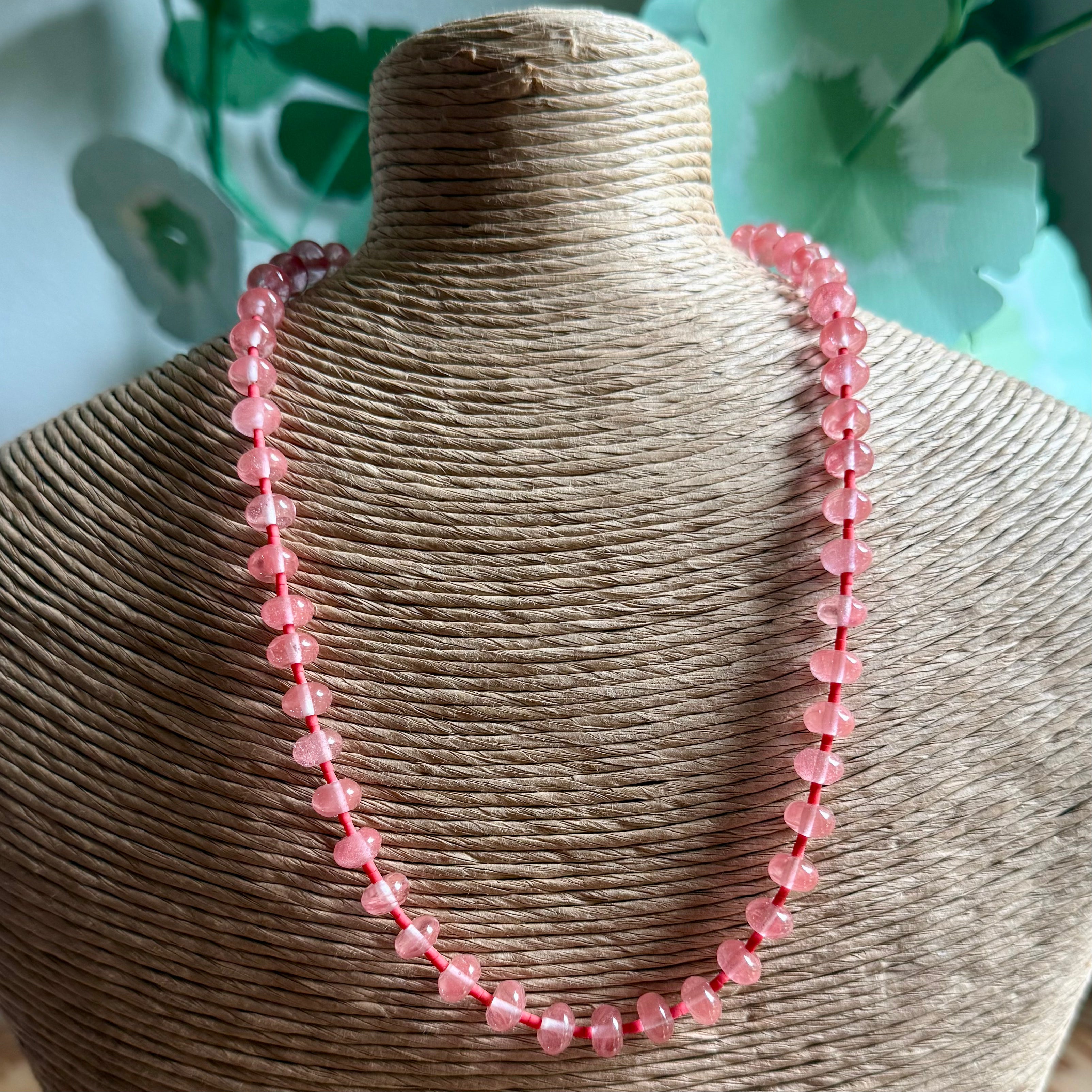 Strawberry Spacer Beaded Necklace
