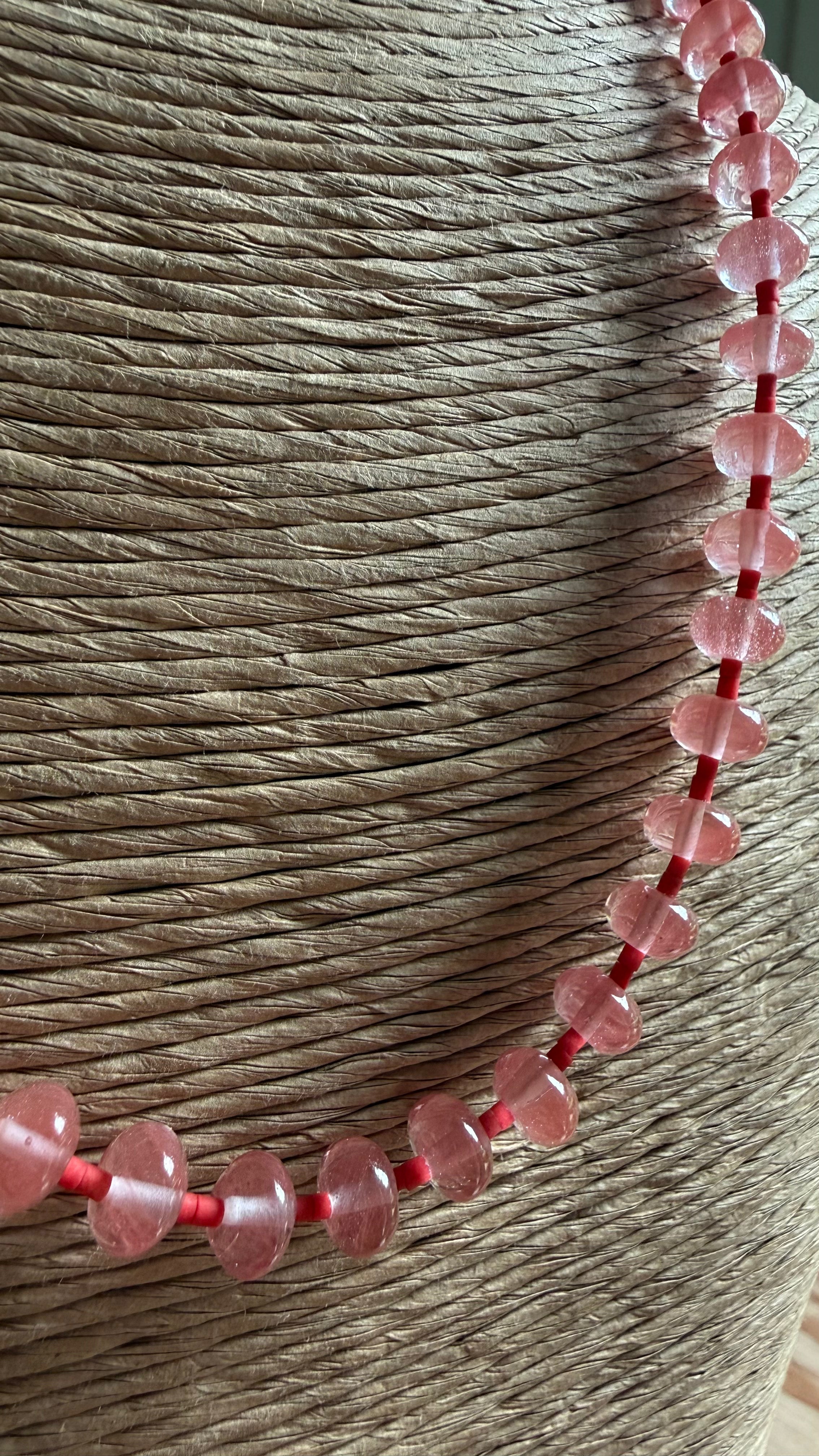 Strawberry Spacer Beaded Necklace