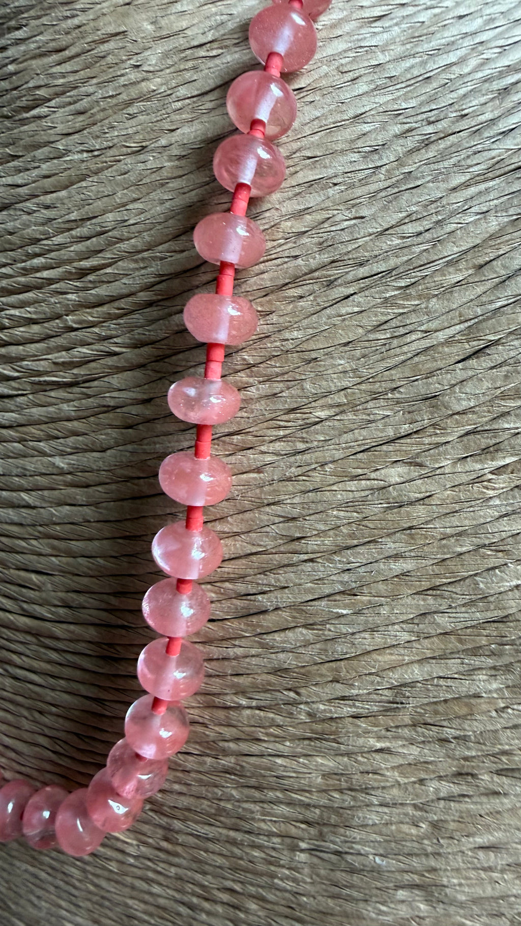 Strawberry Spacer Beaded Necklace