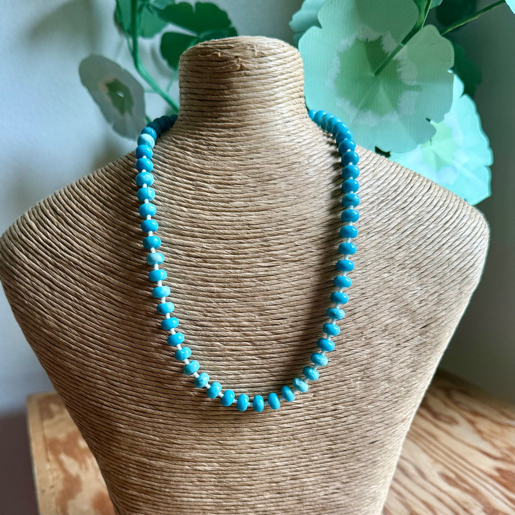 Ocean Blue Spacer Beaded Necklace