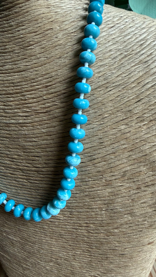 Ocean Blue Spacer Beaded Necklace