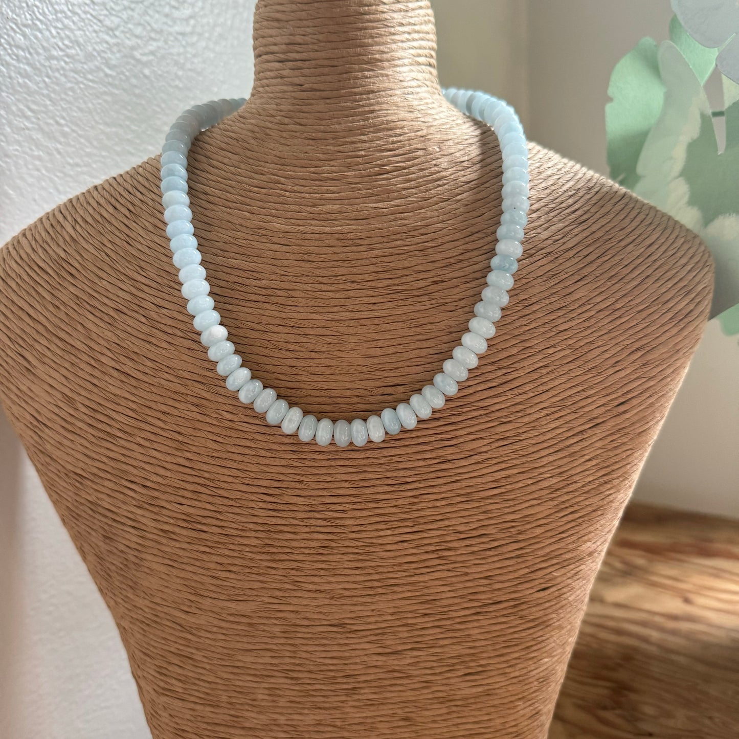 Ice Blue Beaded Necklace