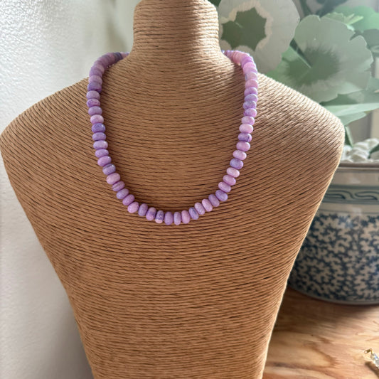 Periwinkle Purple Beaded Necklace