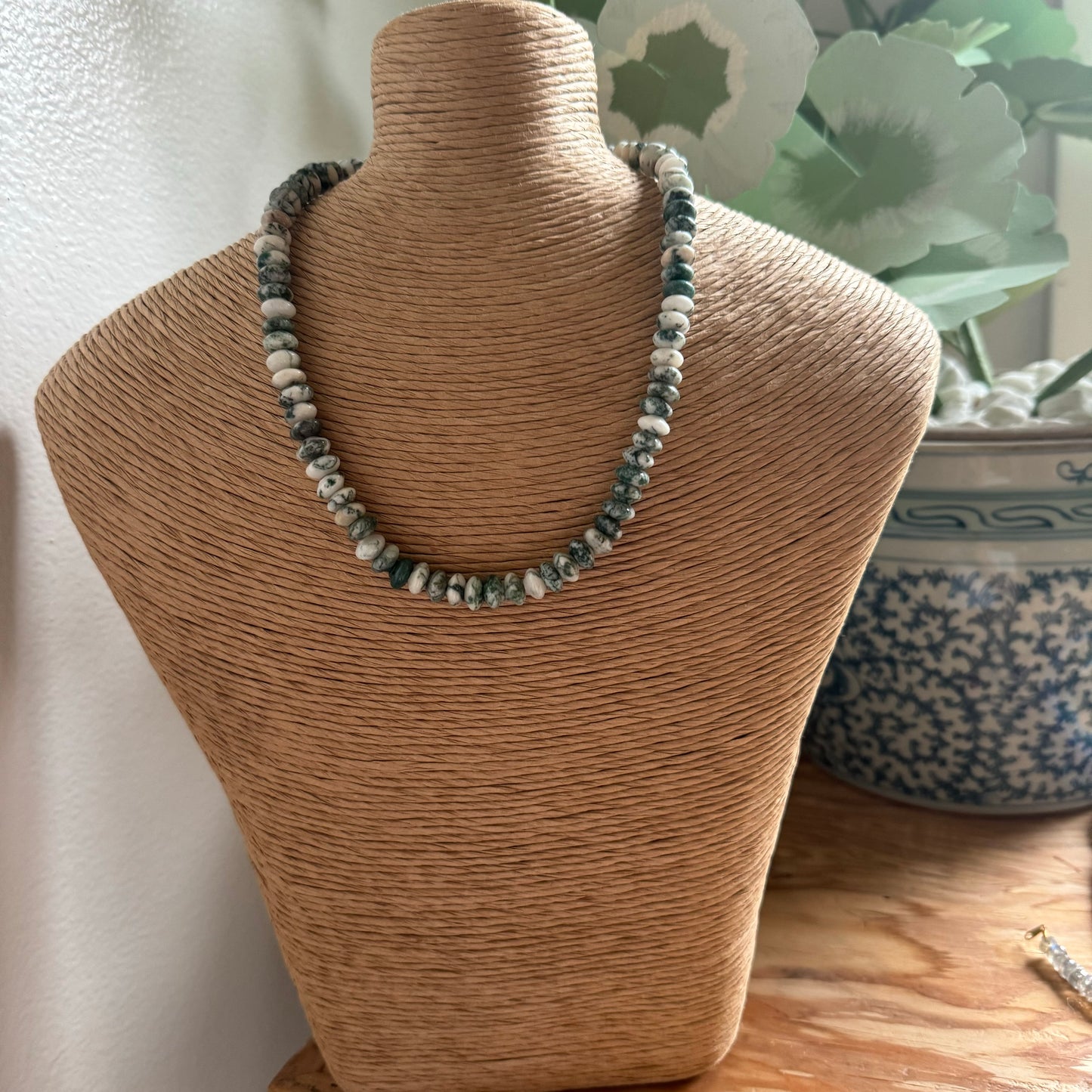 Moss Agate Beaded Necklace