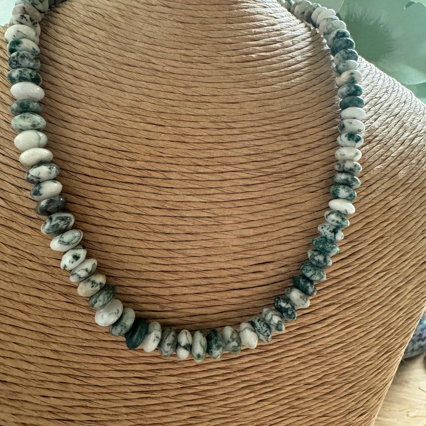 Moss Agate Beaded Necklace