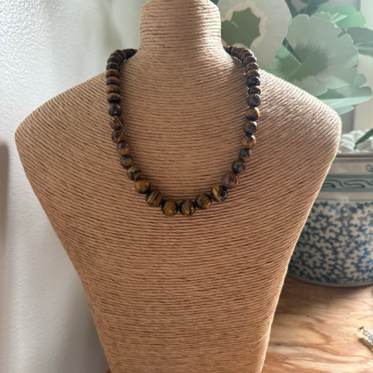 Graduated Tiger's Eye Beaded Necklace