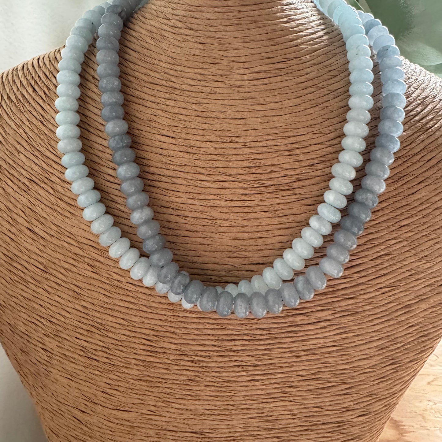 Ice Blue Beaded Necklace