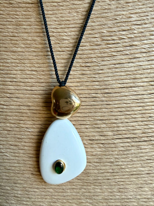 White Onyx Drop Necklace