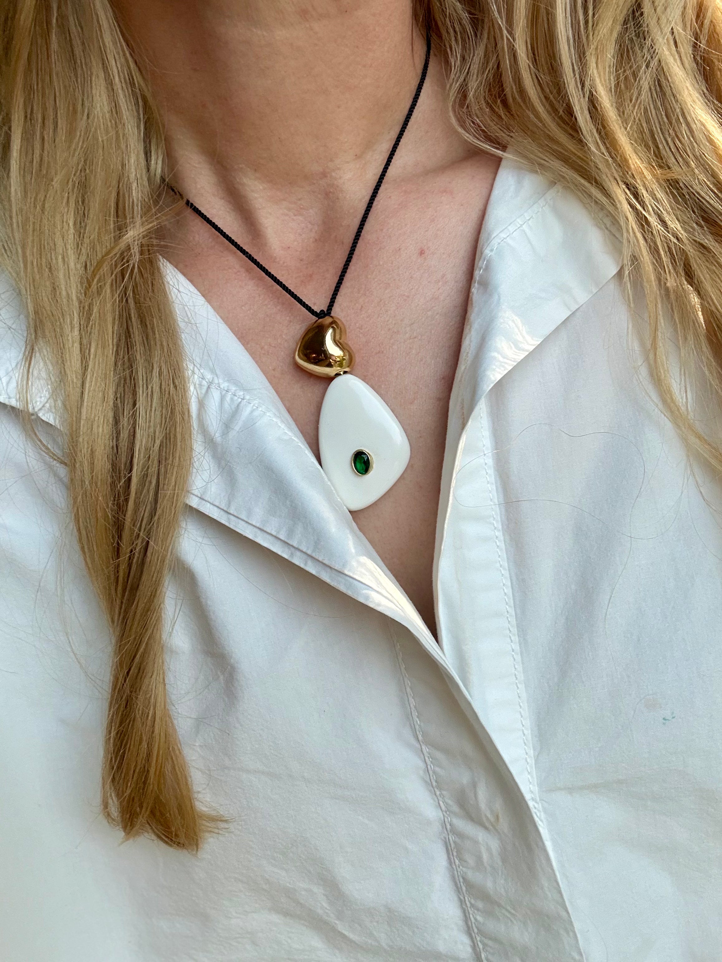 White Onyx Drop Necklace