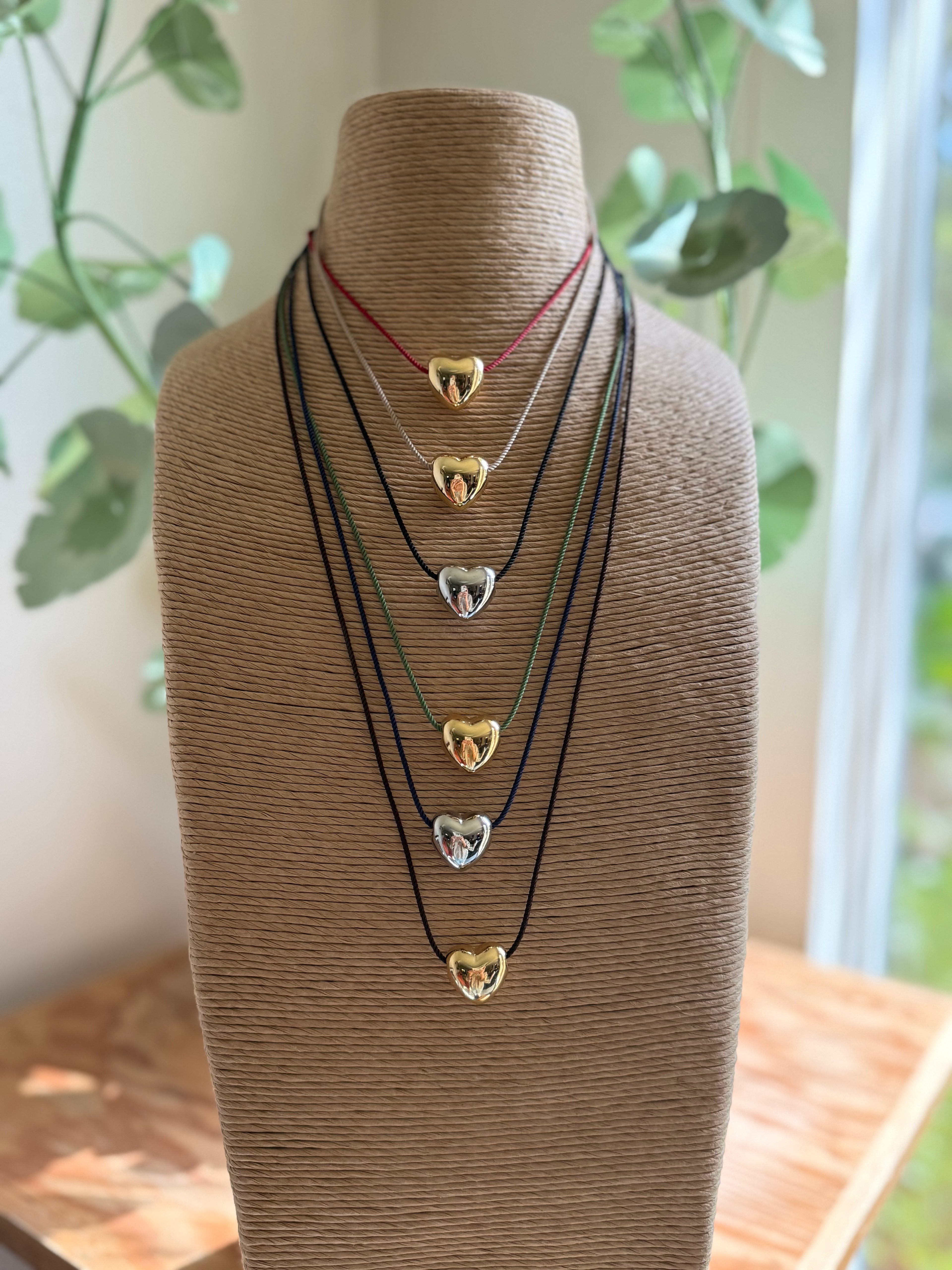 Heart on a Rope Necklace