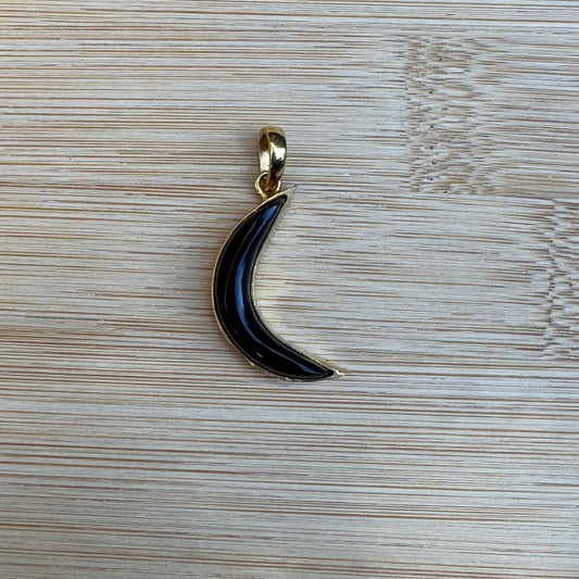 Black Onyx Moon Charm