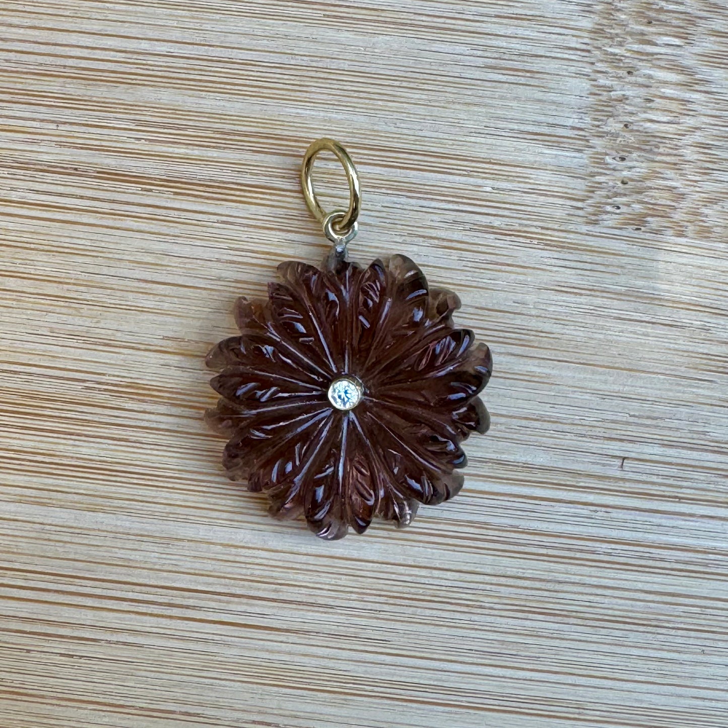 Smokey Quartz Flower Charm