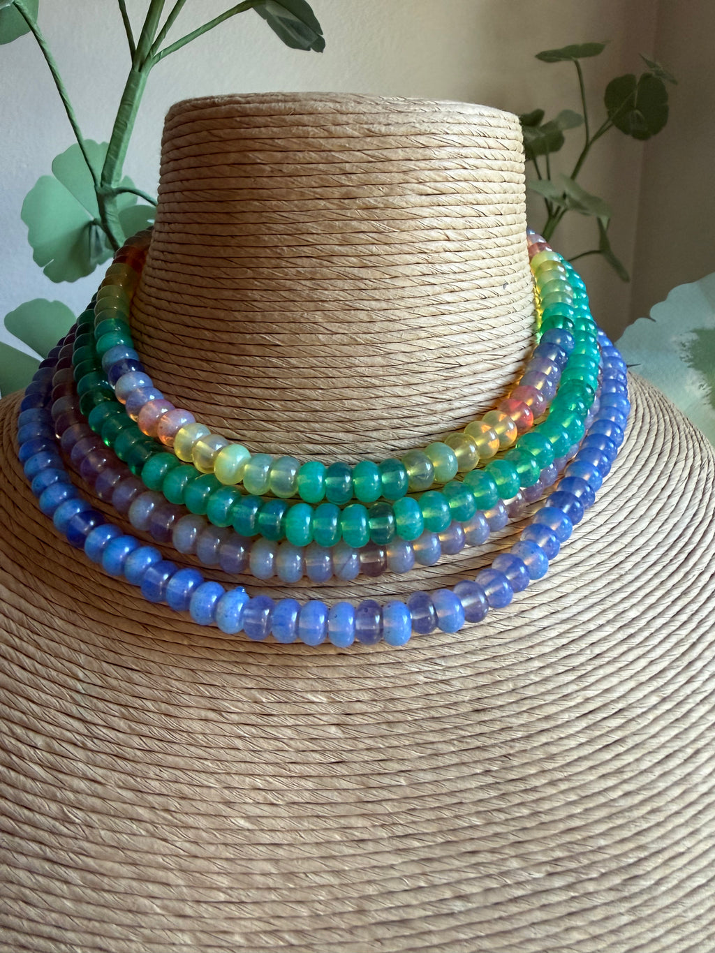 Blue Quartz Lumin Beaded Necklace