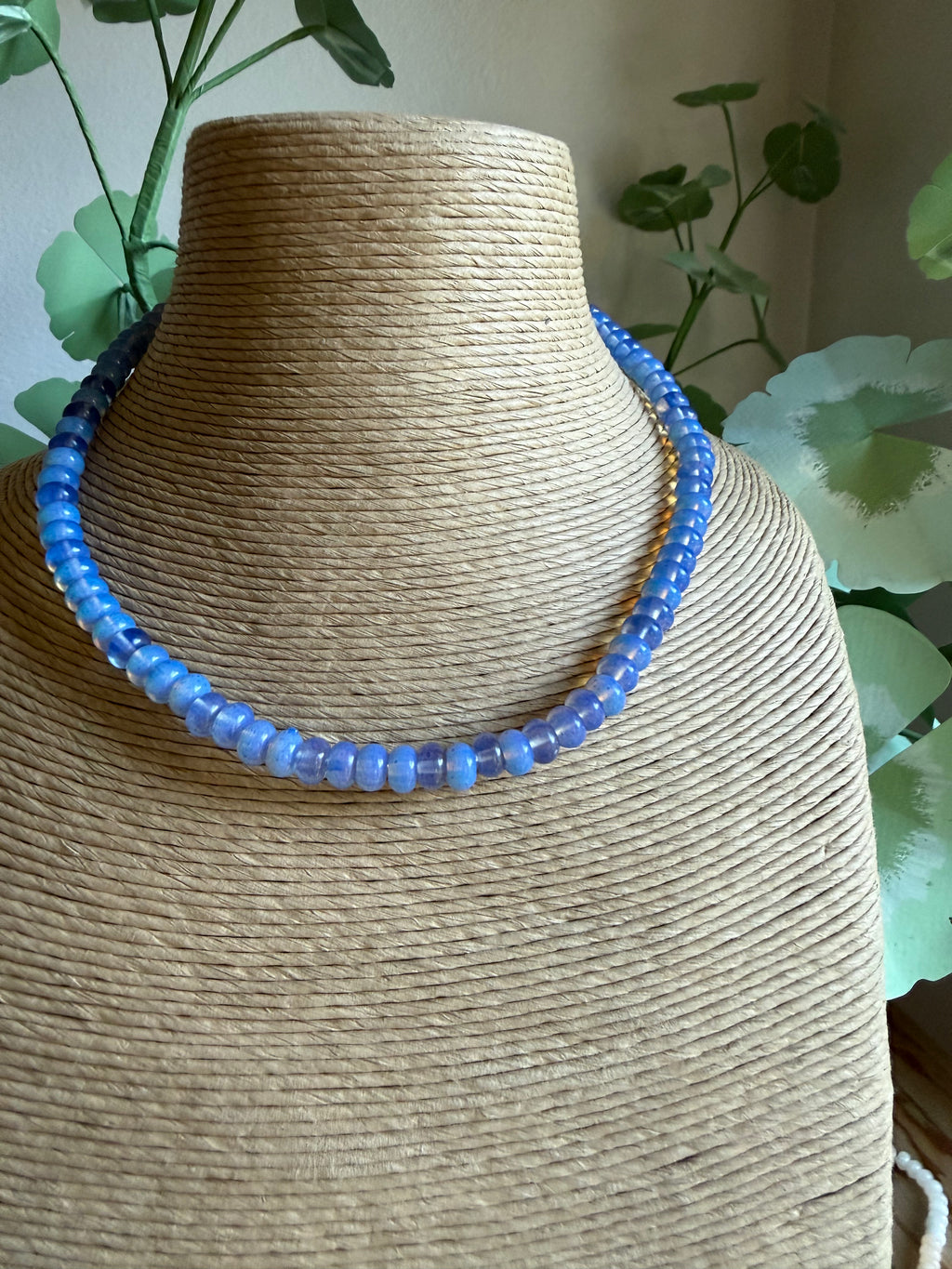 Blue Quartz Lumin Beaded Necklace
